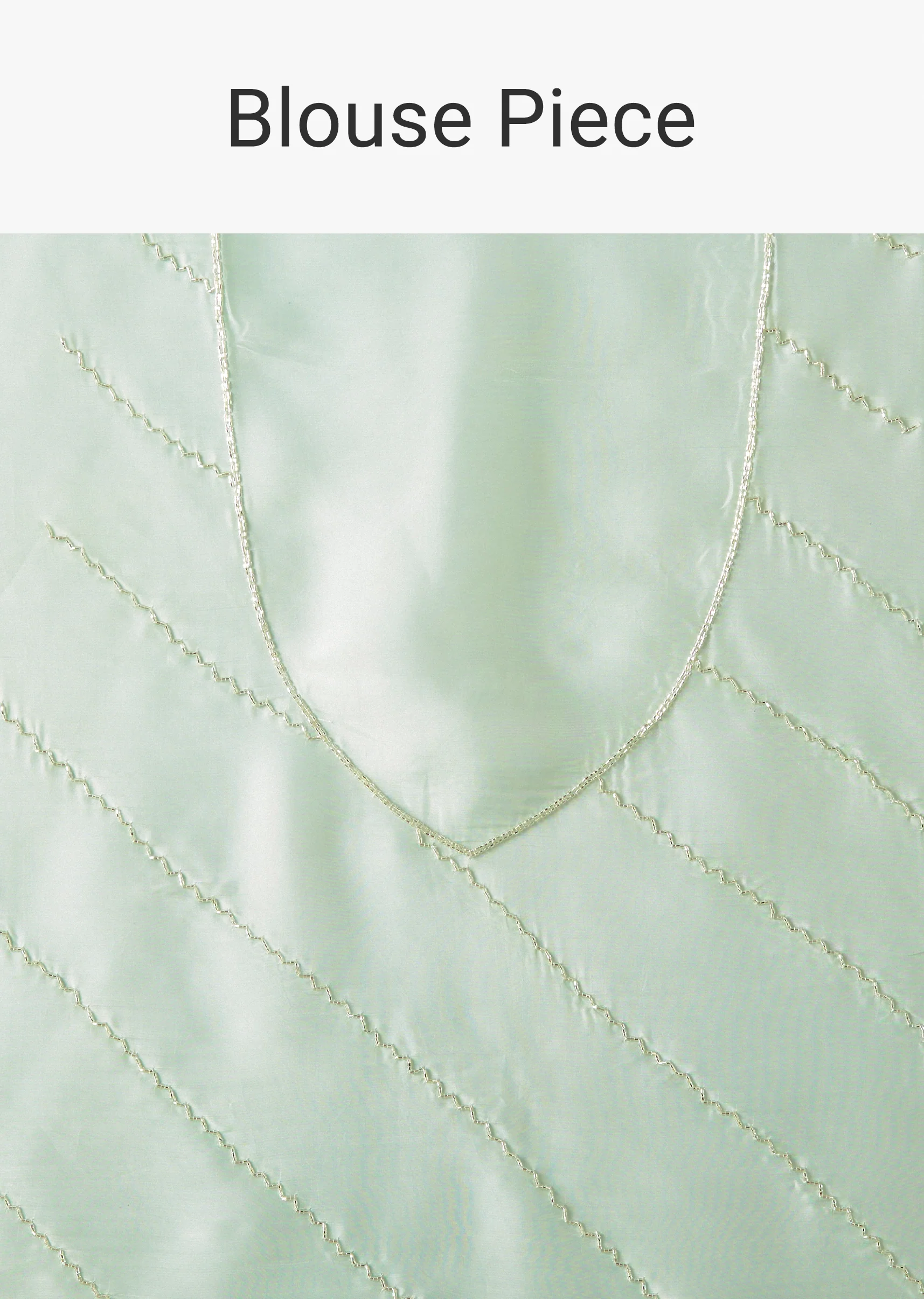 Powder Blue Organza Saree With Heavy Hand Embroidery - Image 9