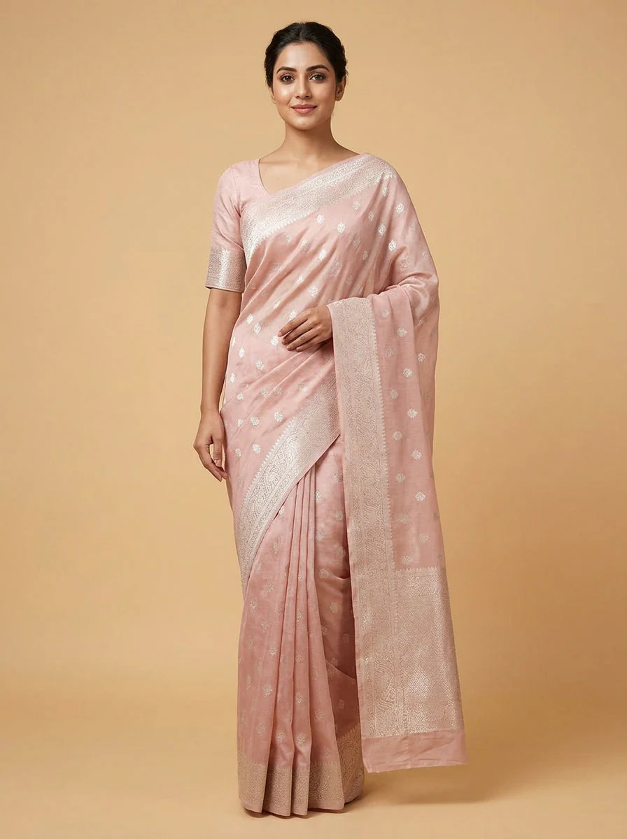 Powder Peach Subtle Glow Saree