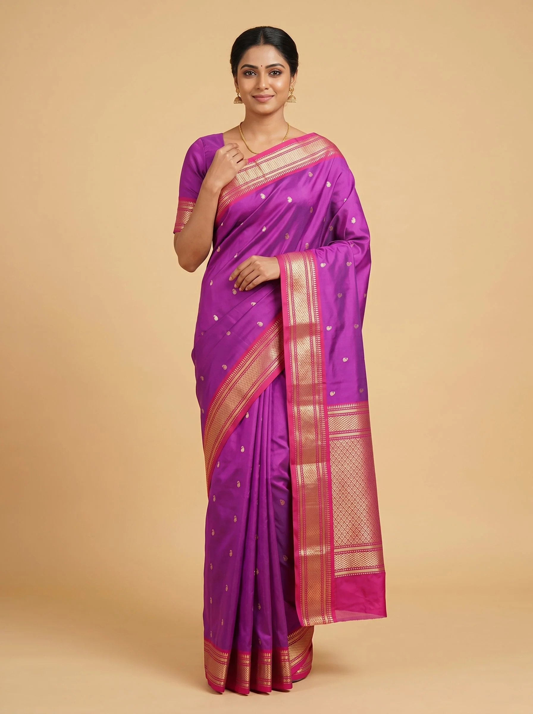 Purple Amethyst Loom Handloom Saree