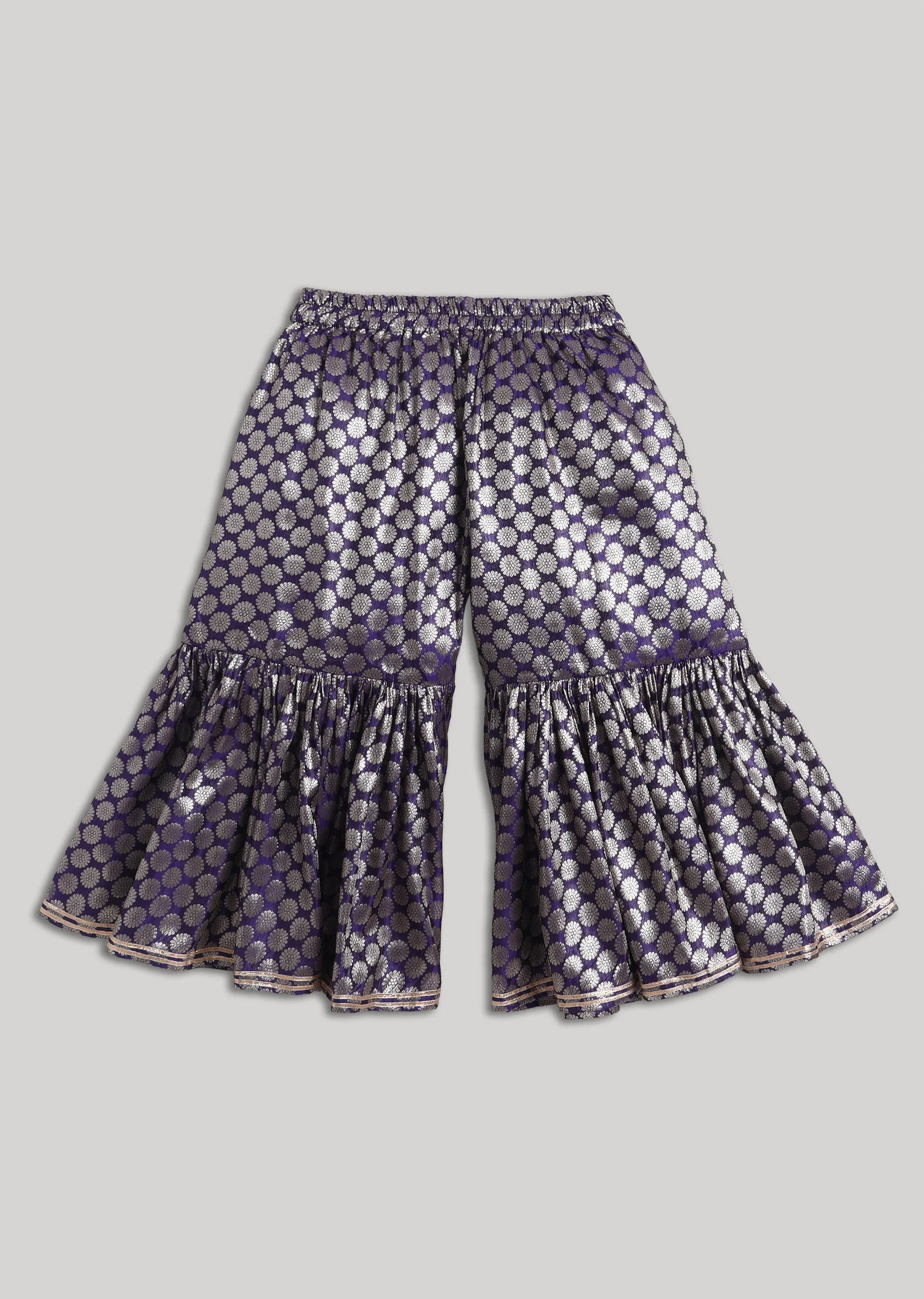 Purple Banarasi Silk Sharara Set - Image 5