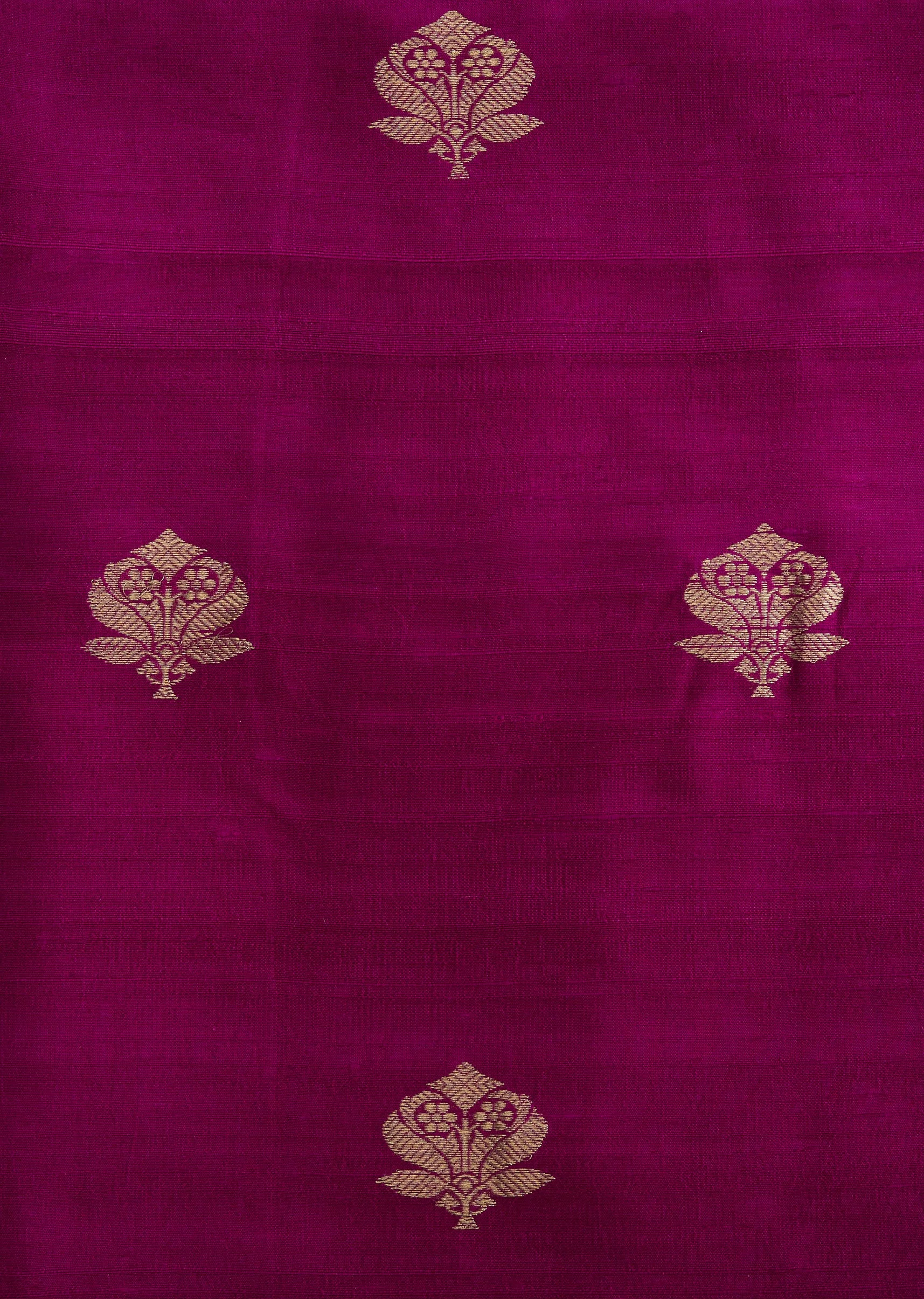 Purple Banarasi Silk Unstitched Suit Set With Dupatta - Image 2