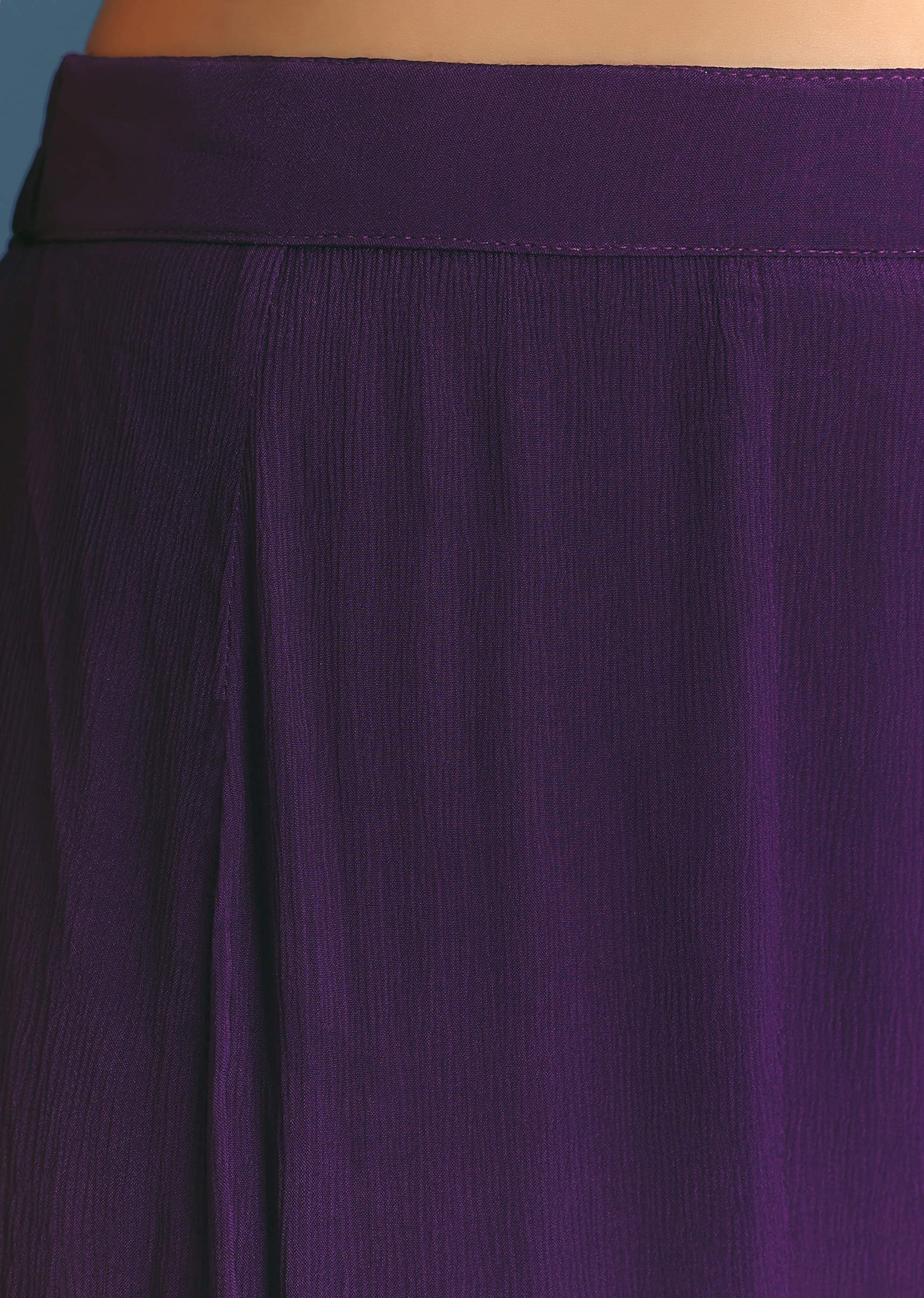 Purple Chinon Embroidered Cape Suit - Image 6