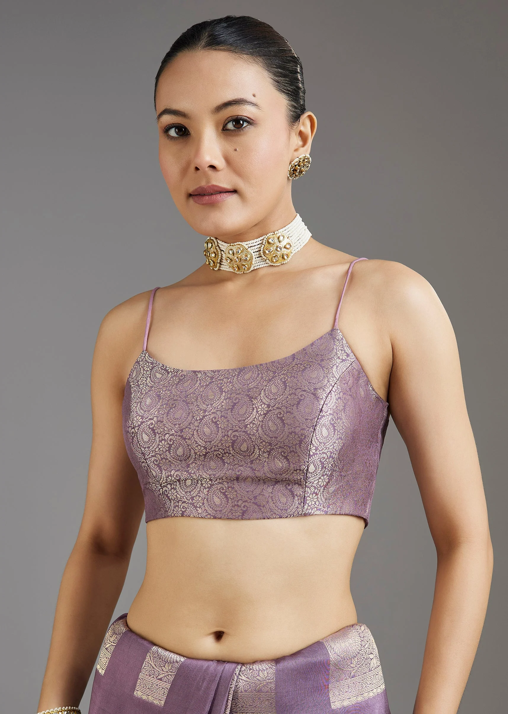 Purple Dola Silk Saree - Image 7