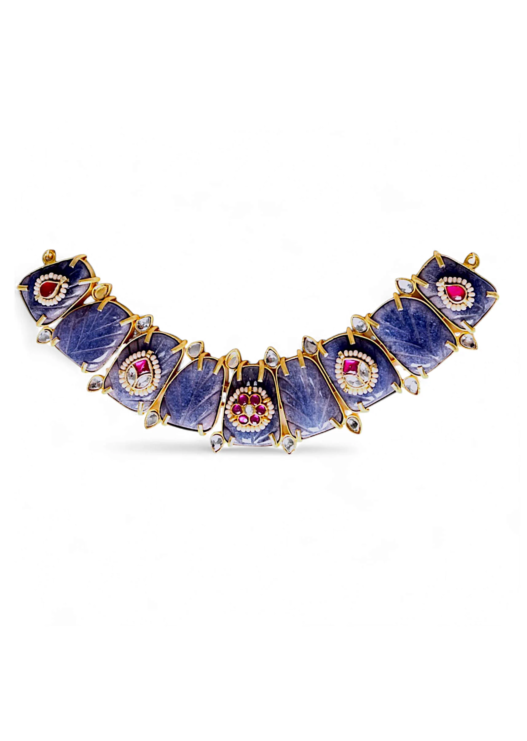 Purple Fusion Stone Encrusted Necklace - Image 2