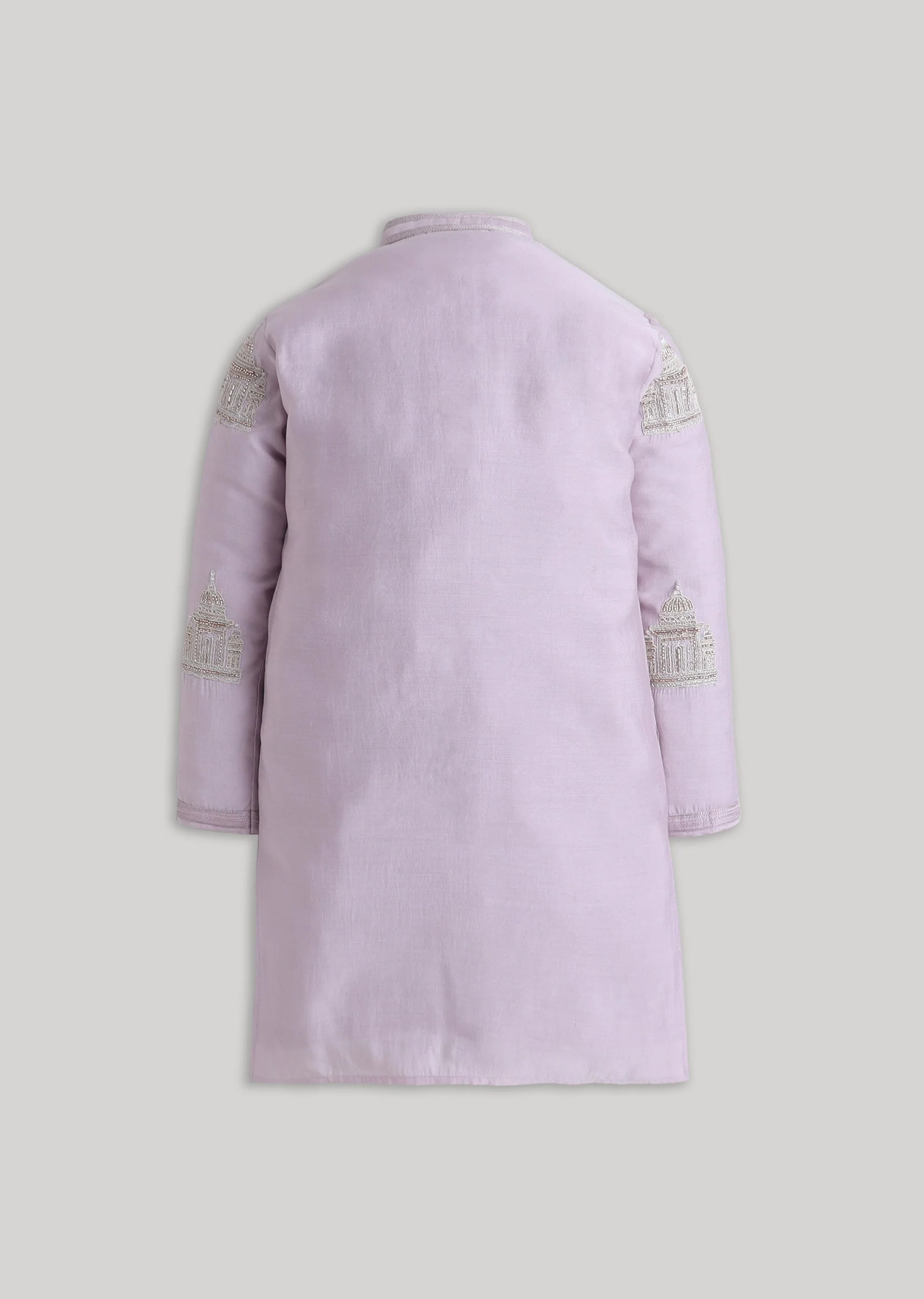 Purple Gold Zari Embroidered Kurta Set - Image 3