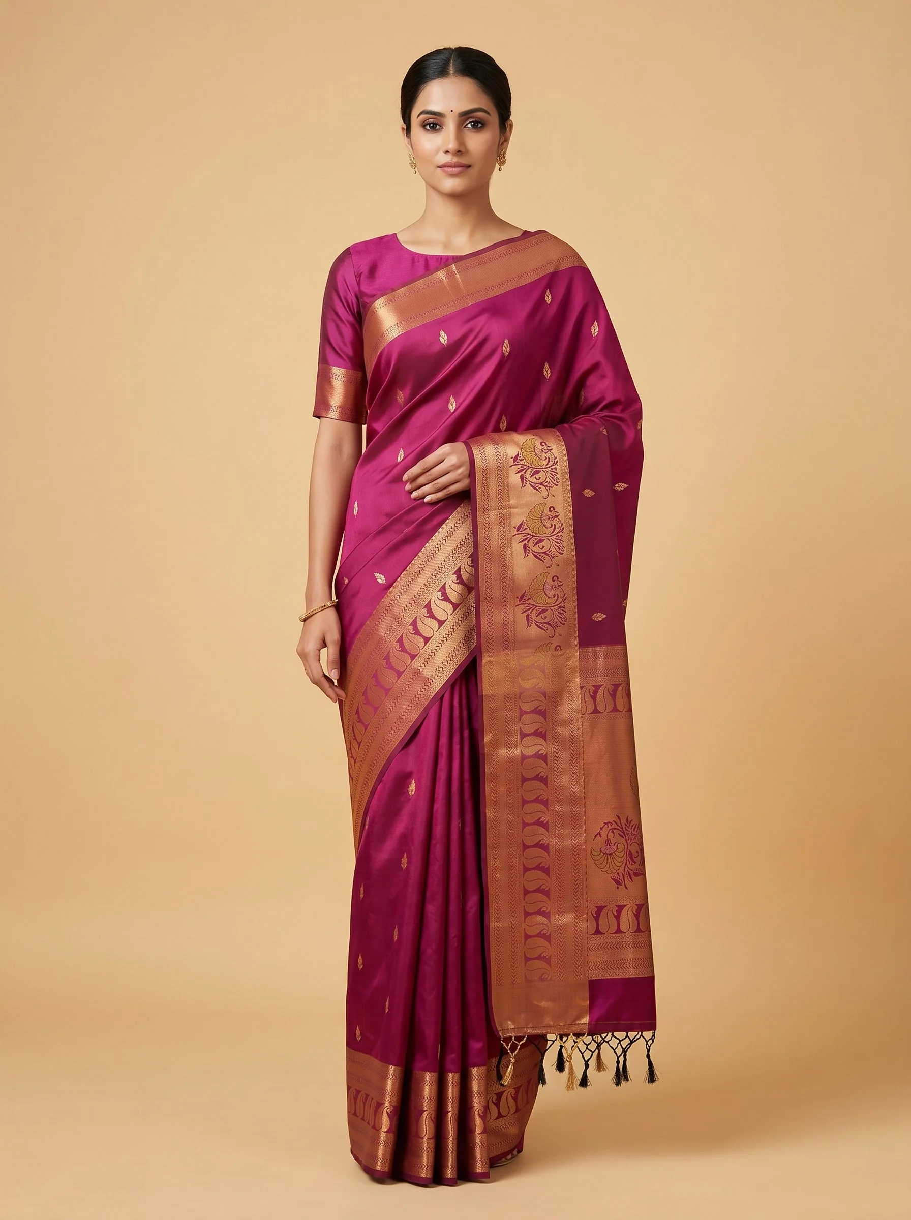 Purple Intense Tone Handloom Saree