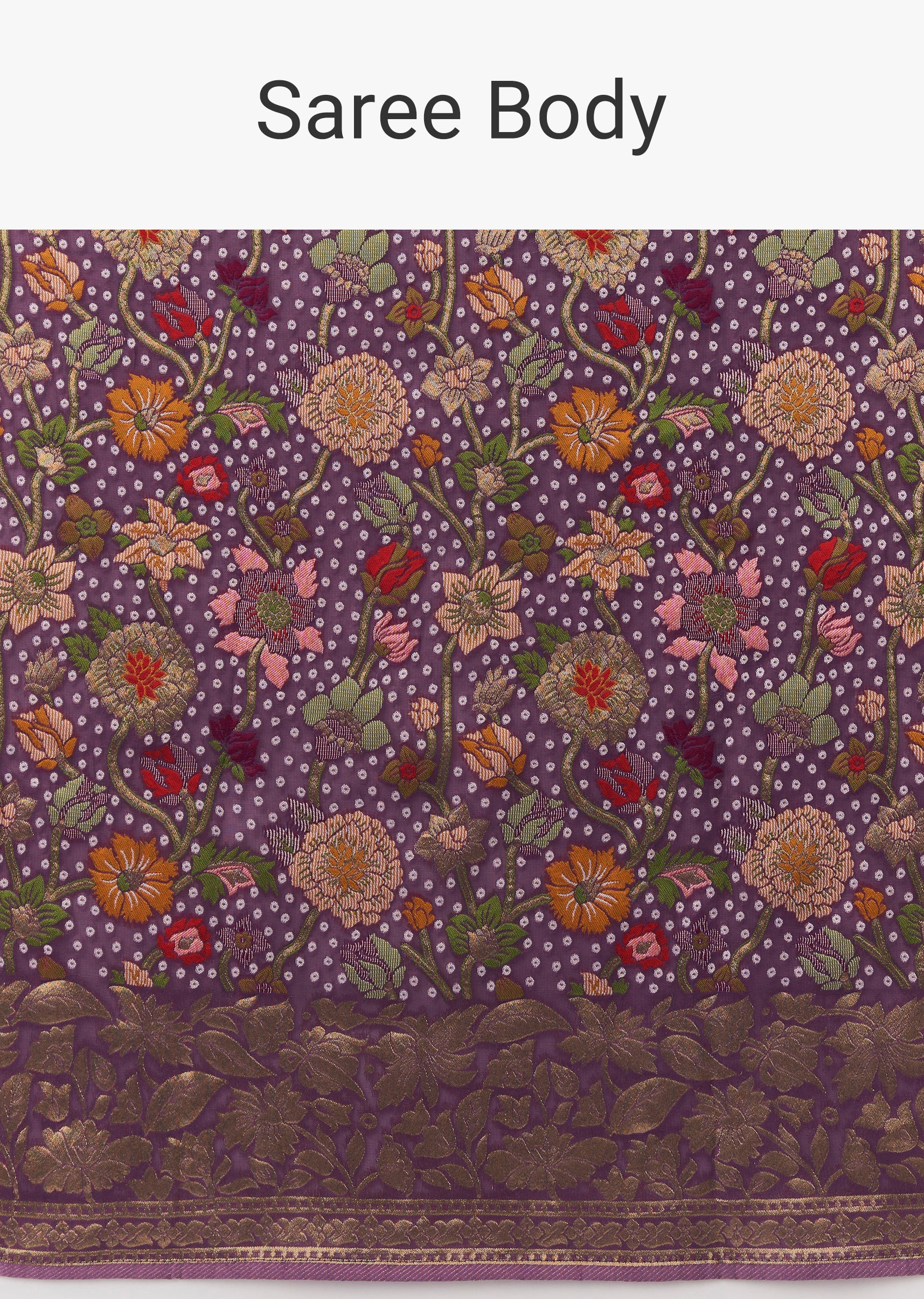 Purple Jacquard Silk Woven Saree - Image 9