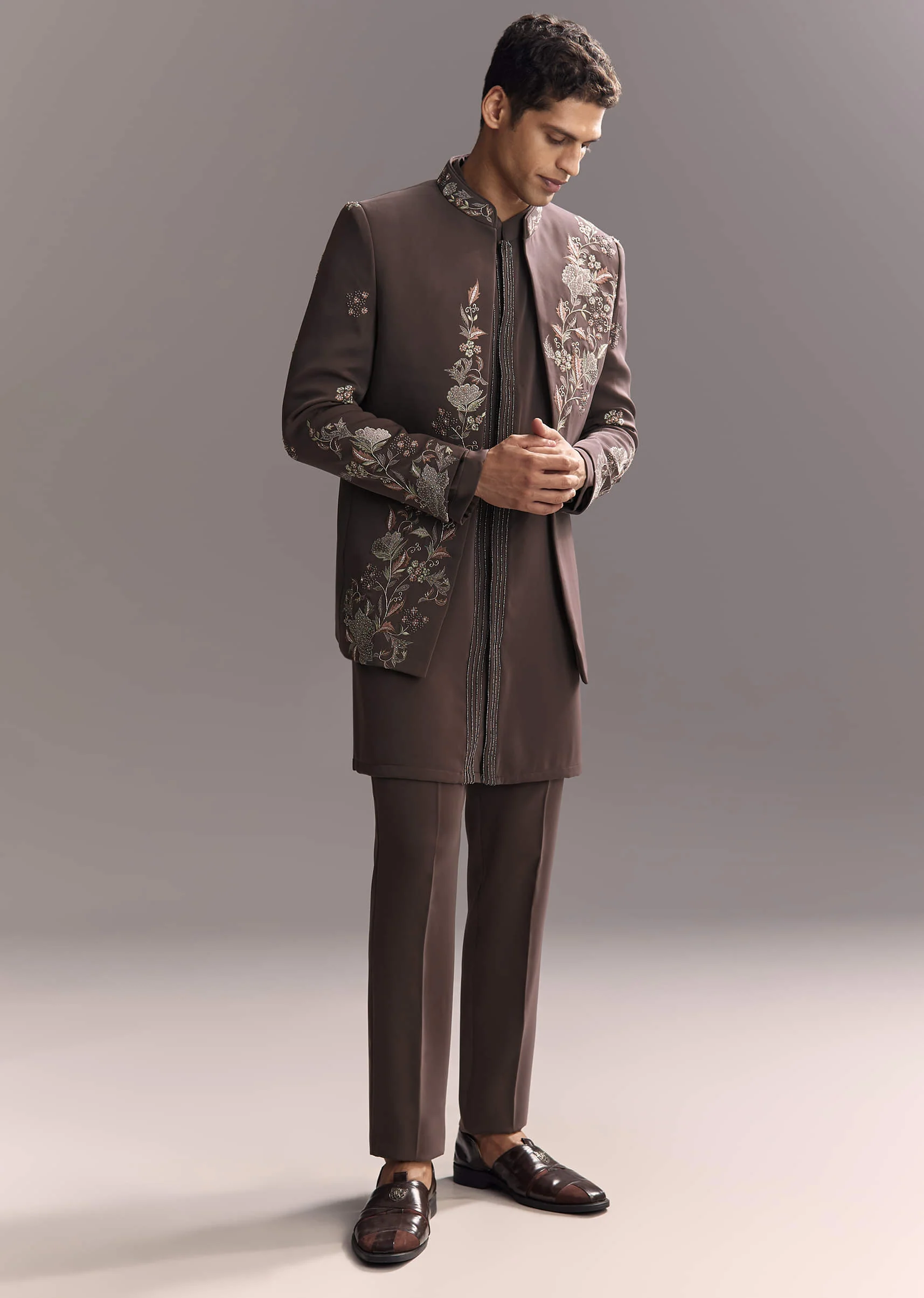 Purple Jodhpuri Suit For Men With Heavy Hand Work - Image 3