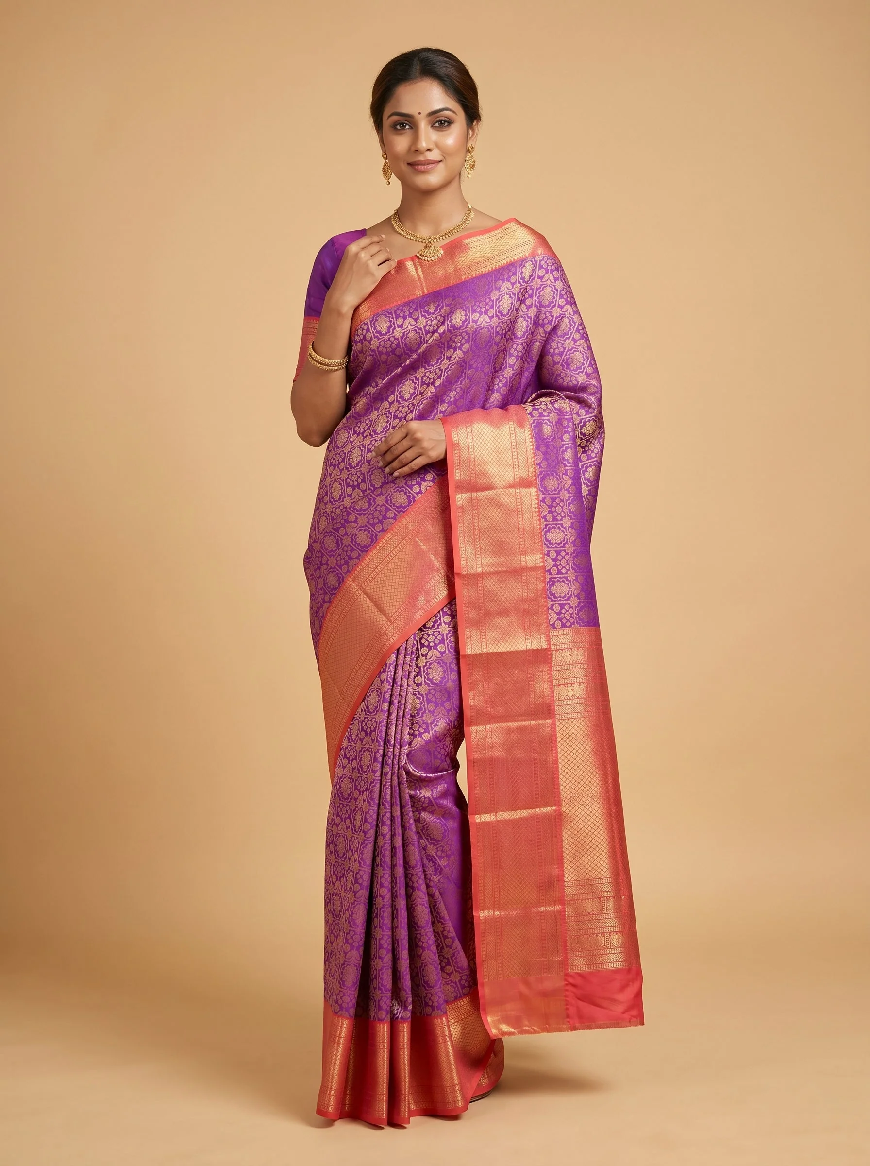 Purple Luxe Essence Handloom Saree