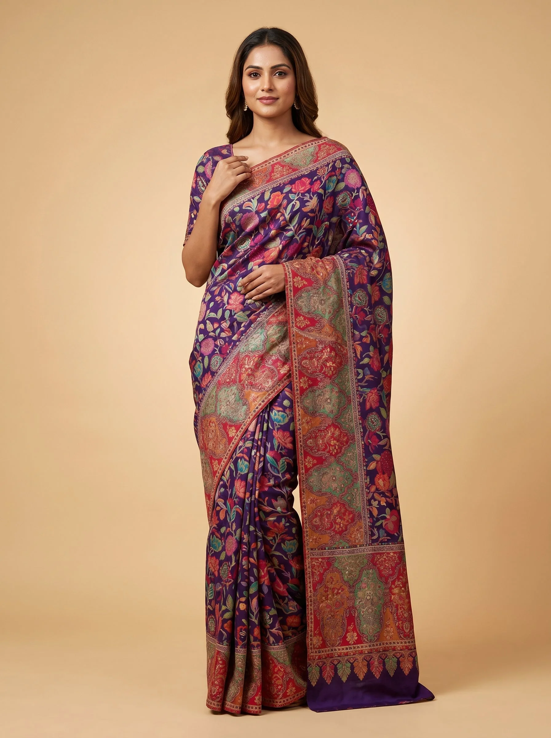 Purple Noble Flow Handloom Saree