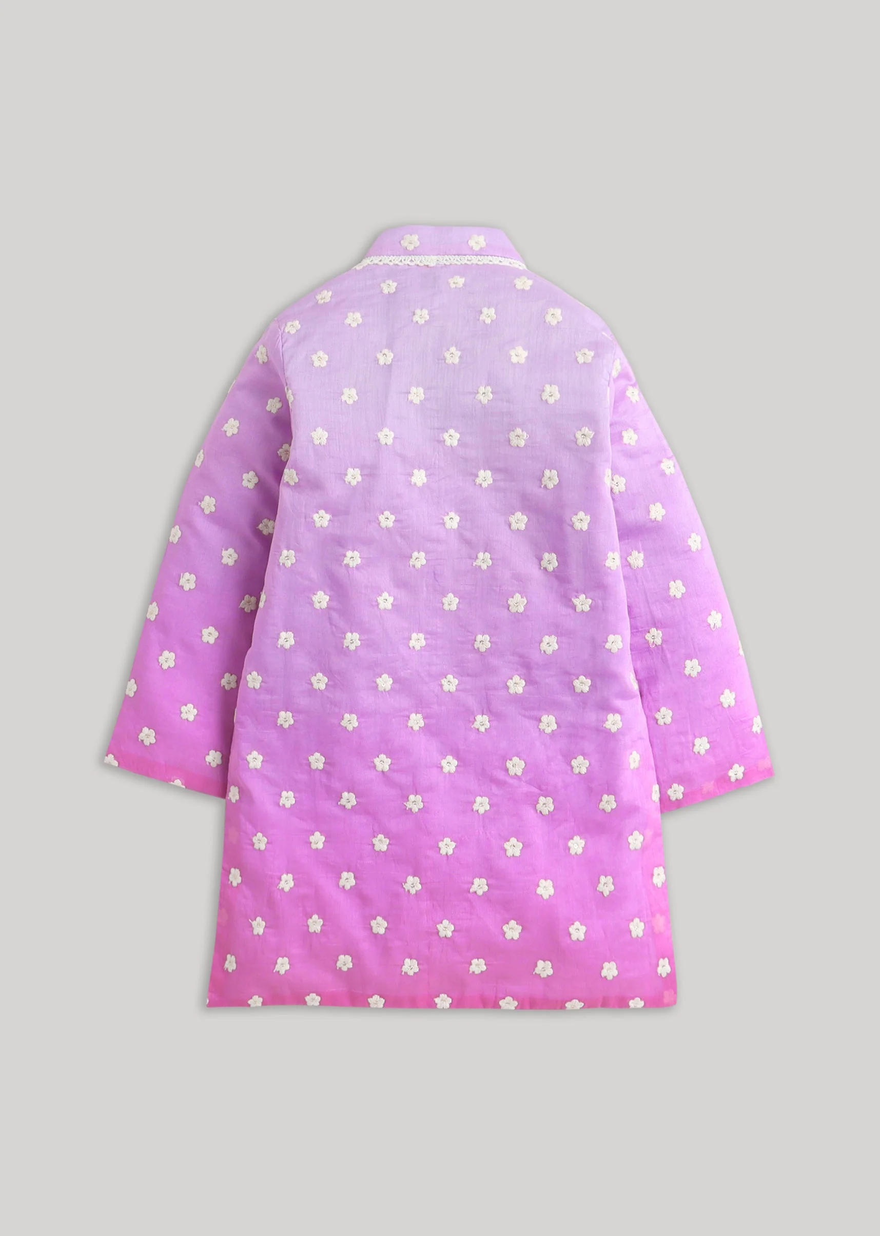 Purple Ombre kurta Set With Embroidery - Image 3