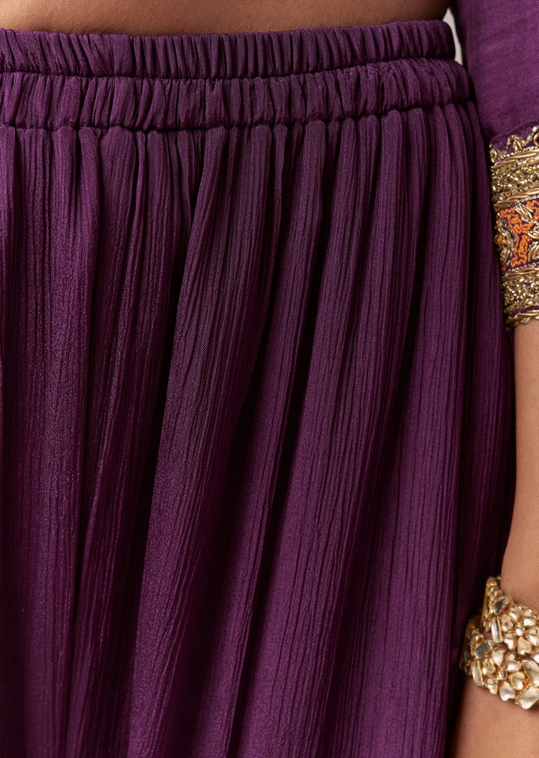 Purple Pakistani-Style Zardosi Sharara Set With Dupatta - Image 6
