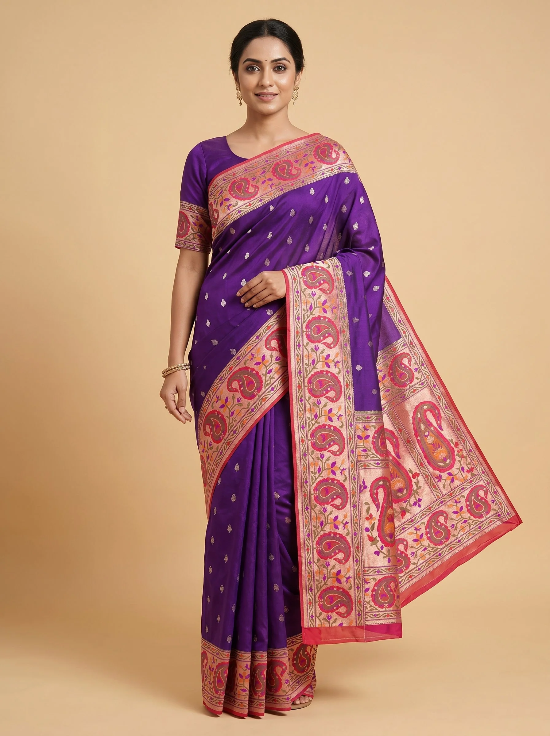 Purple Regal Classic Handloom Saree
