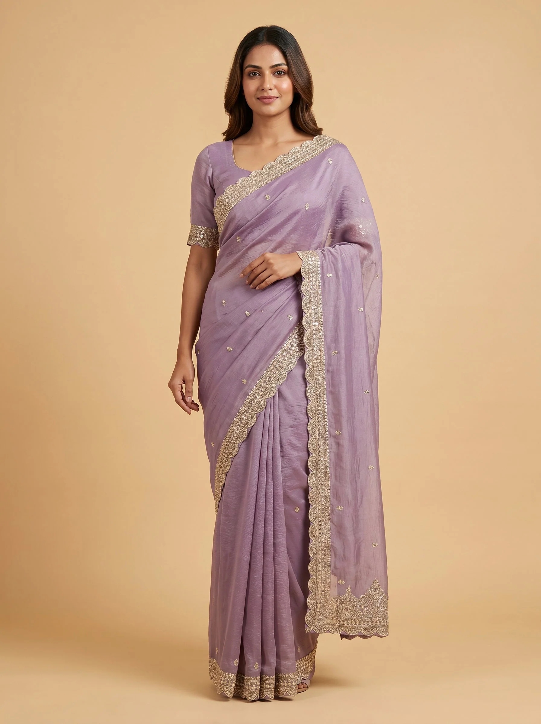 Purple Regal Embroidered Saree