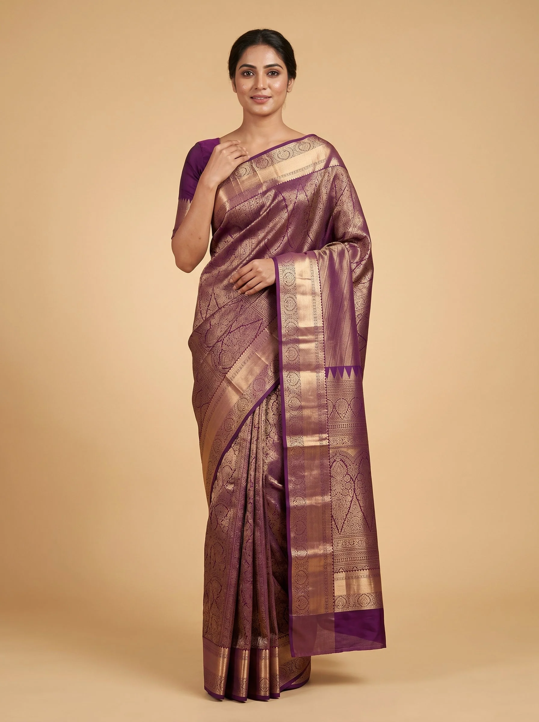 Purple Sovereign Drape Handloom Saree