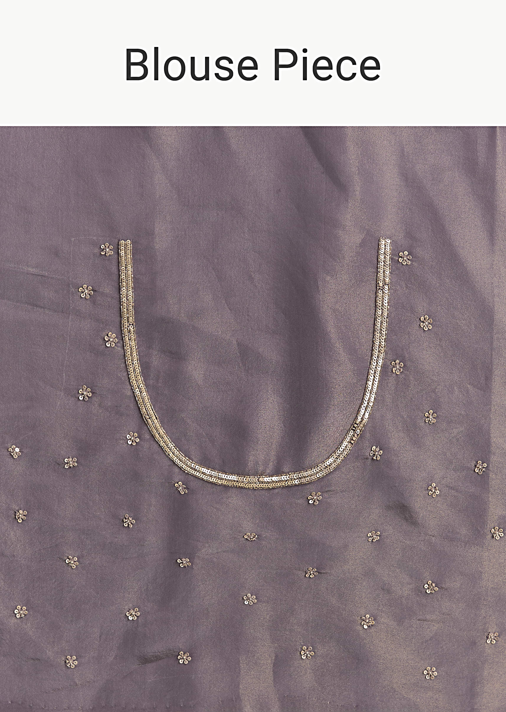 Purple Tissue Saree With Cutdana And Bead Embroidery - Image 8