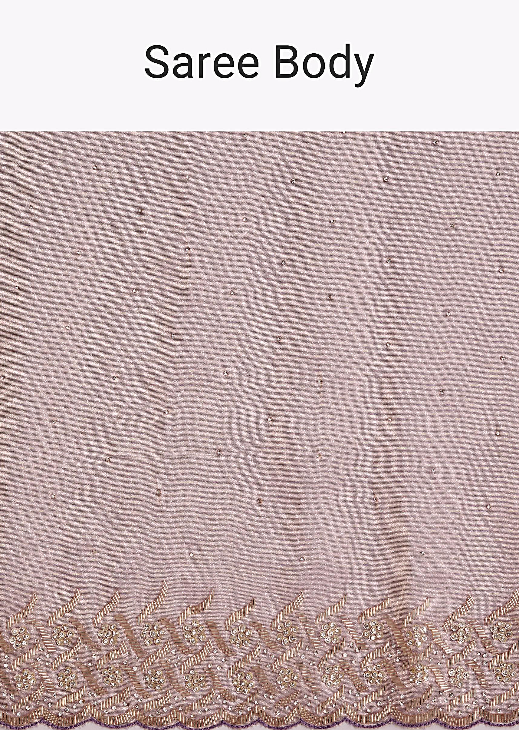 Purple Tissue Saree With Cutdana And Stone Embroidery - Image 9