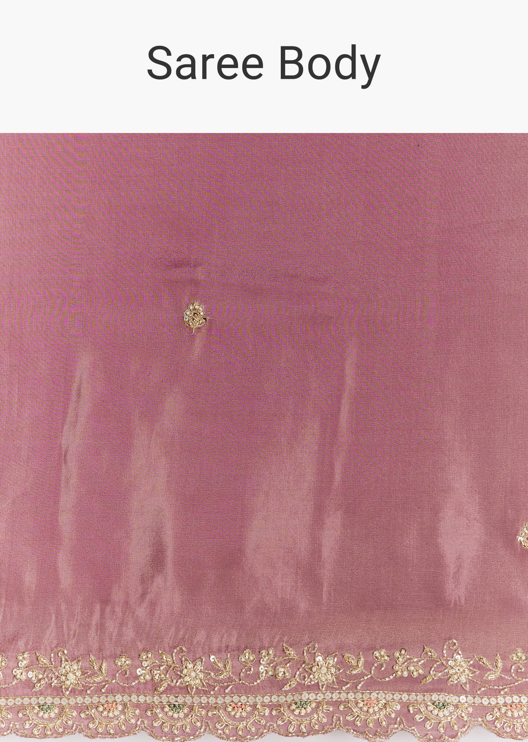 Purple Tissue Saree With Cutdana Sequins And Resham Knot Work - Image 9