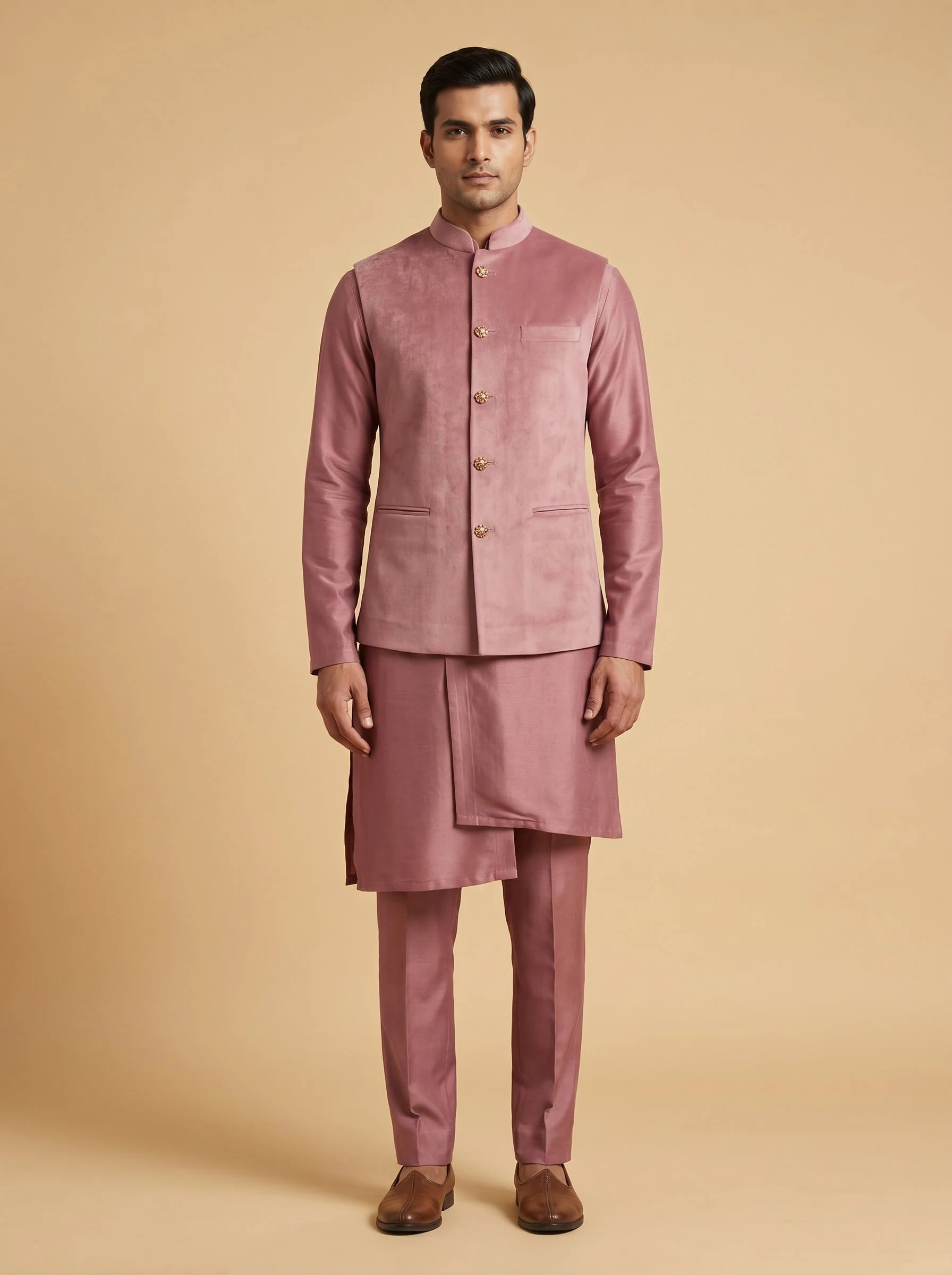 Radiant Pink Jacket Kurta Set