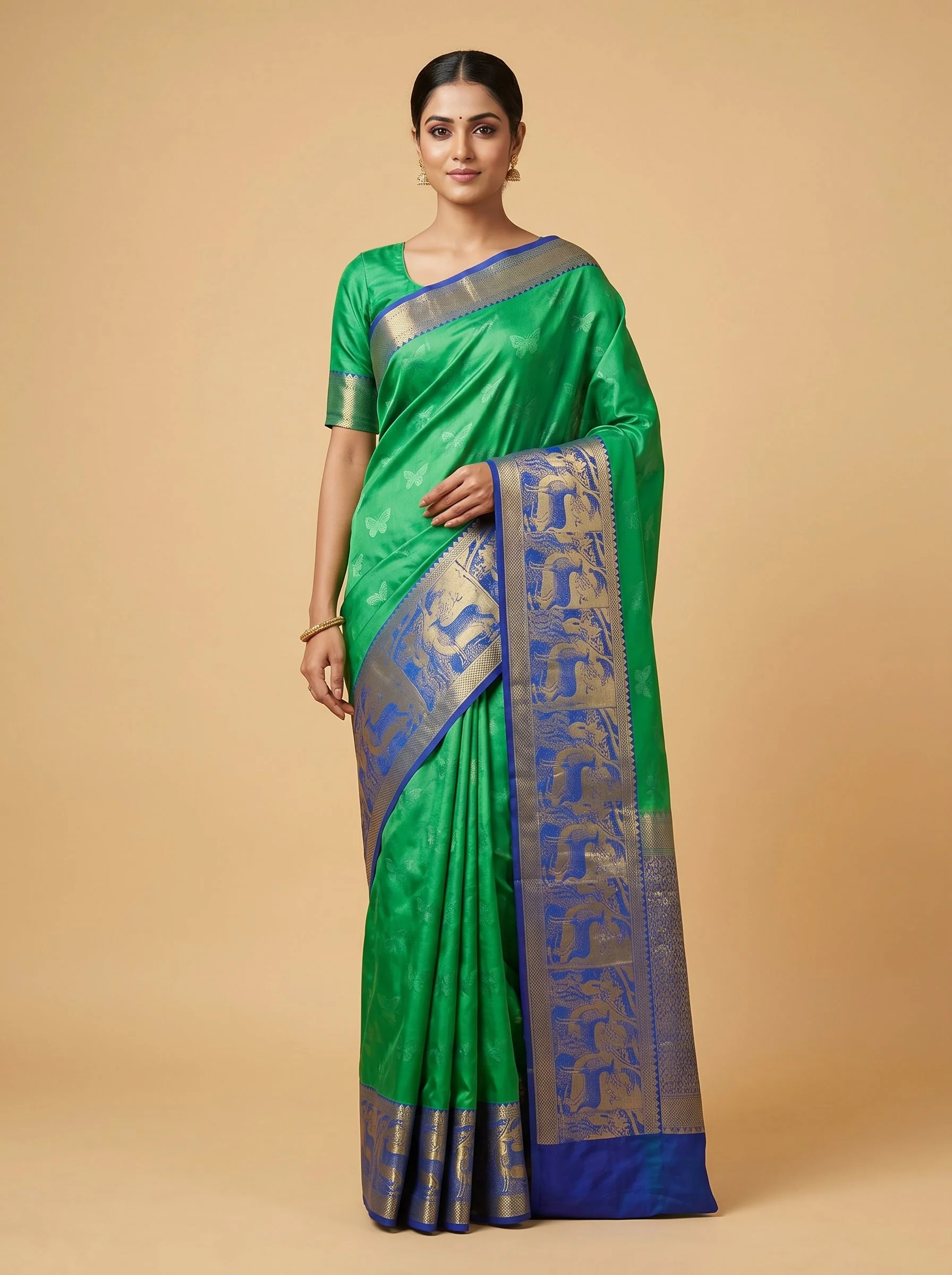 Rama Blue Handloom Saree