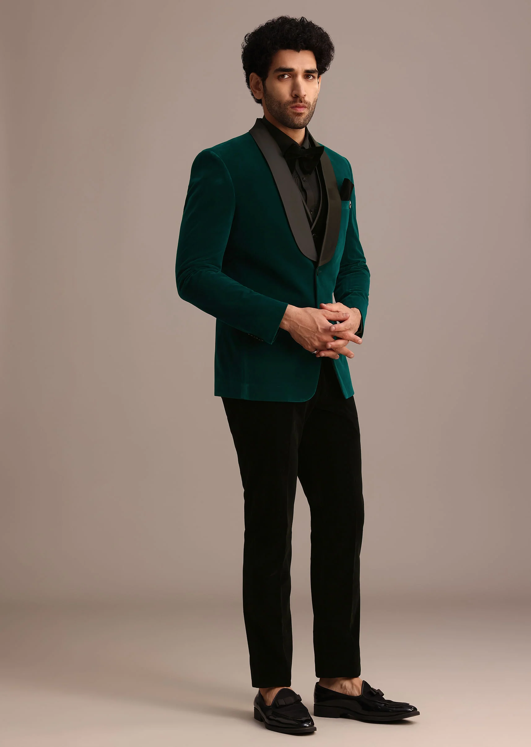 Rama Blue Velvet Tuxedo Suit - Image 3