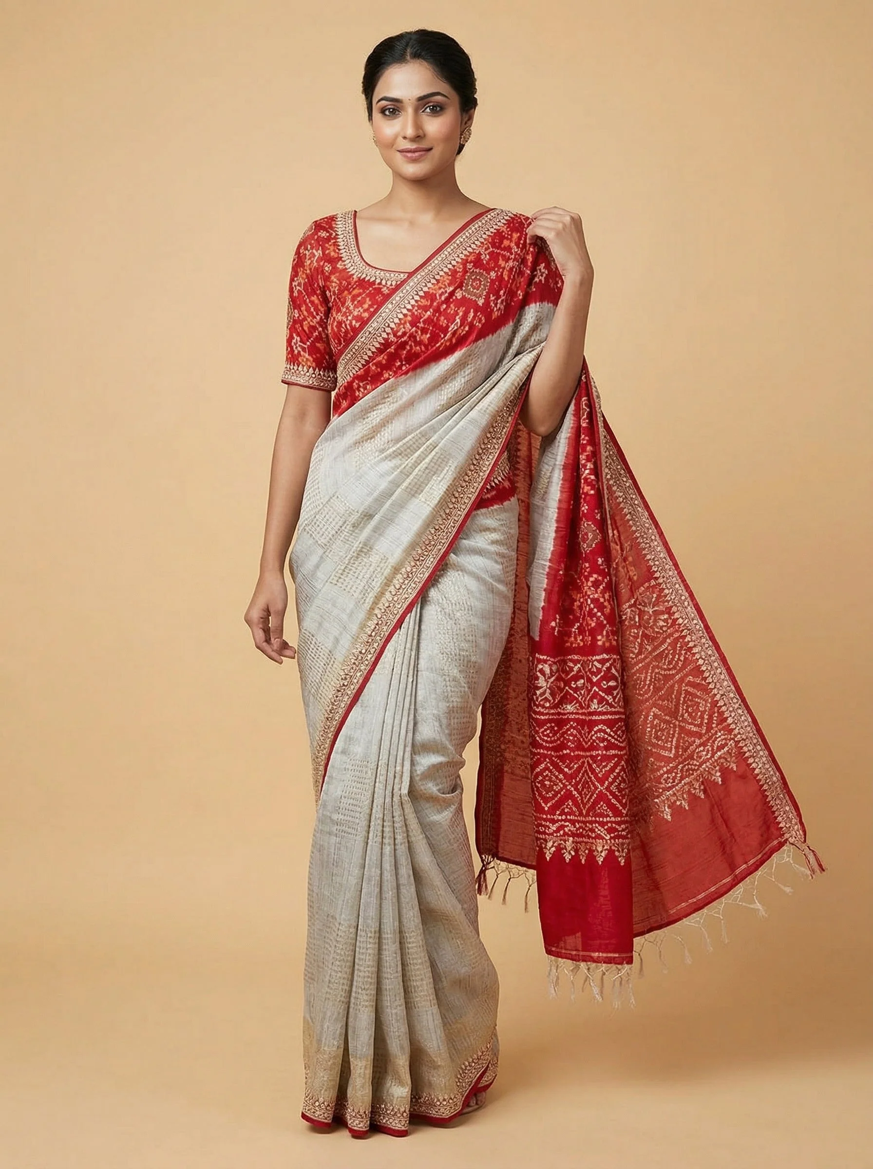 Rani Bloom Embroidered Saree