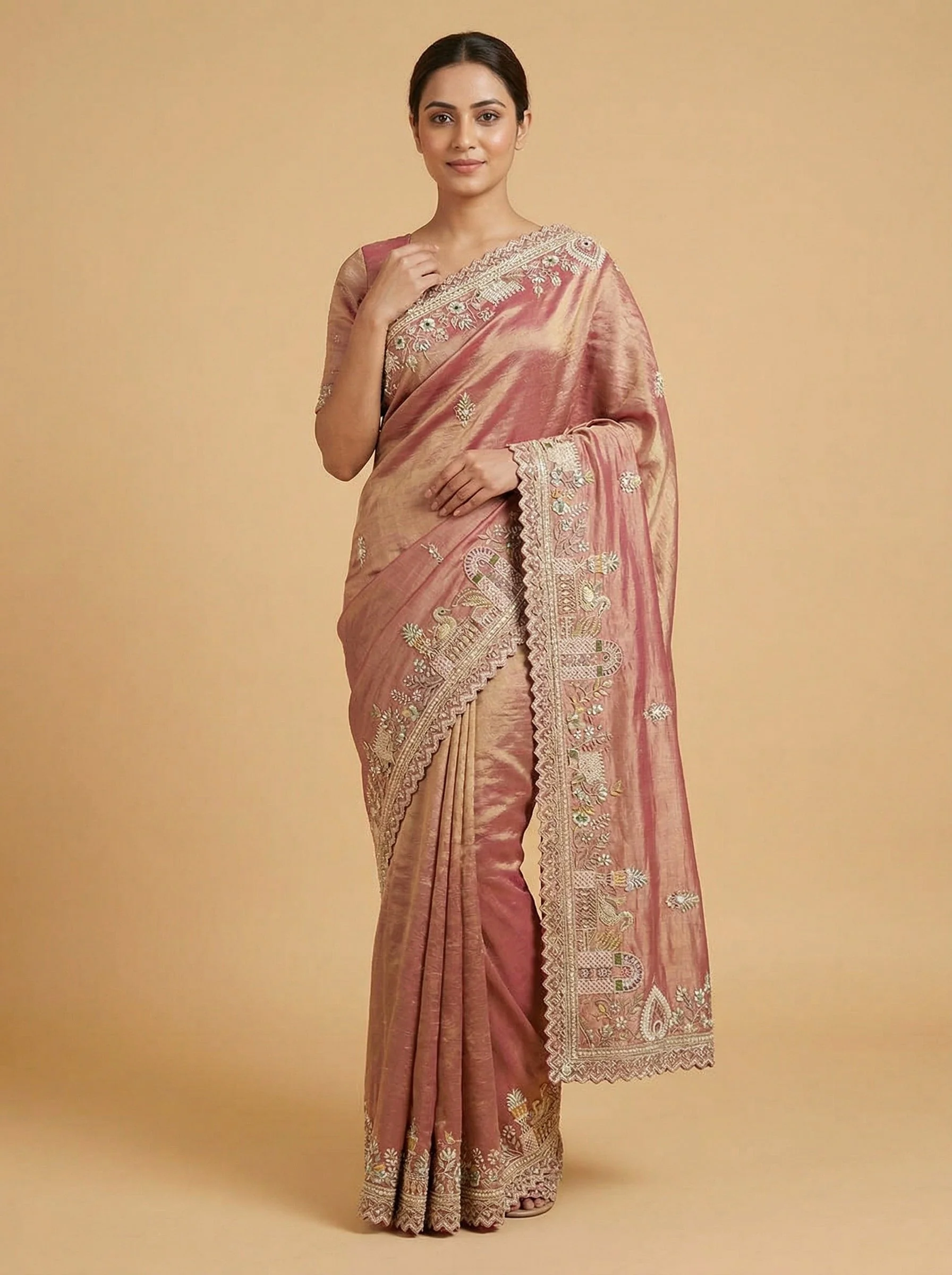Rani Forceful Embroidered Saree