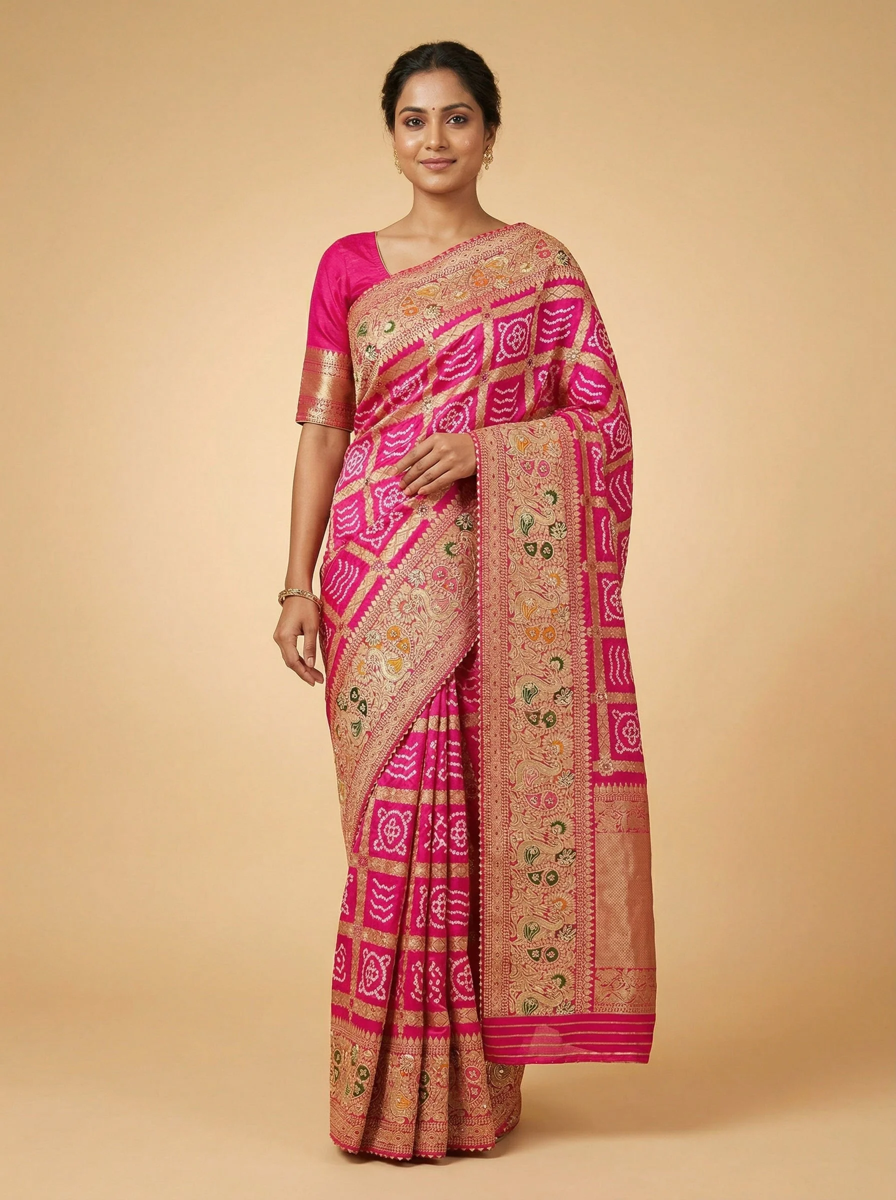Rani Glowing Embroidered Saree