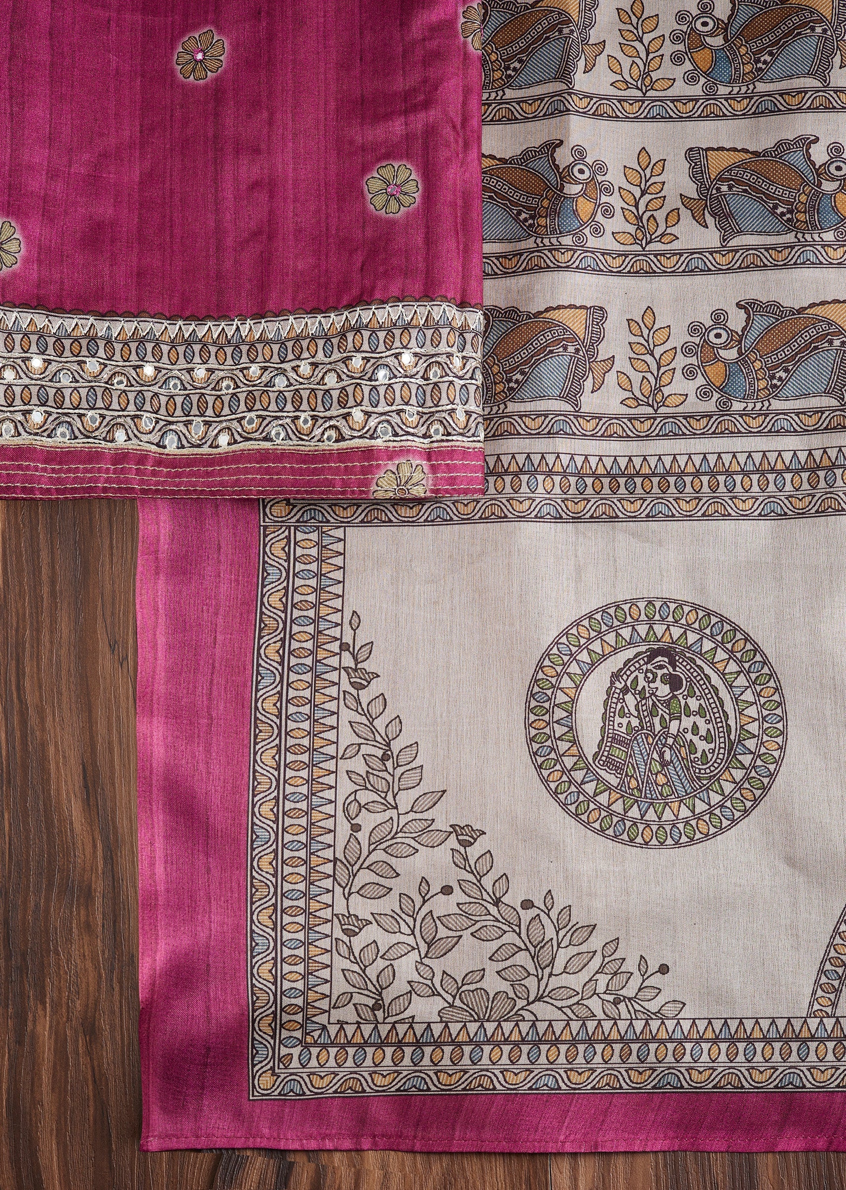 Rani Pink Dola Silk Suit - Image 3
