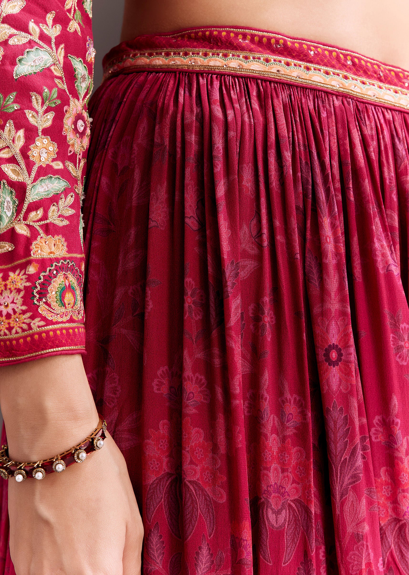 Rani Pink Embroidered Palazzo Set - Image 6