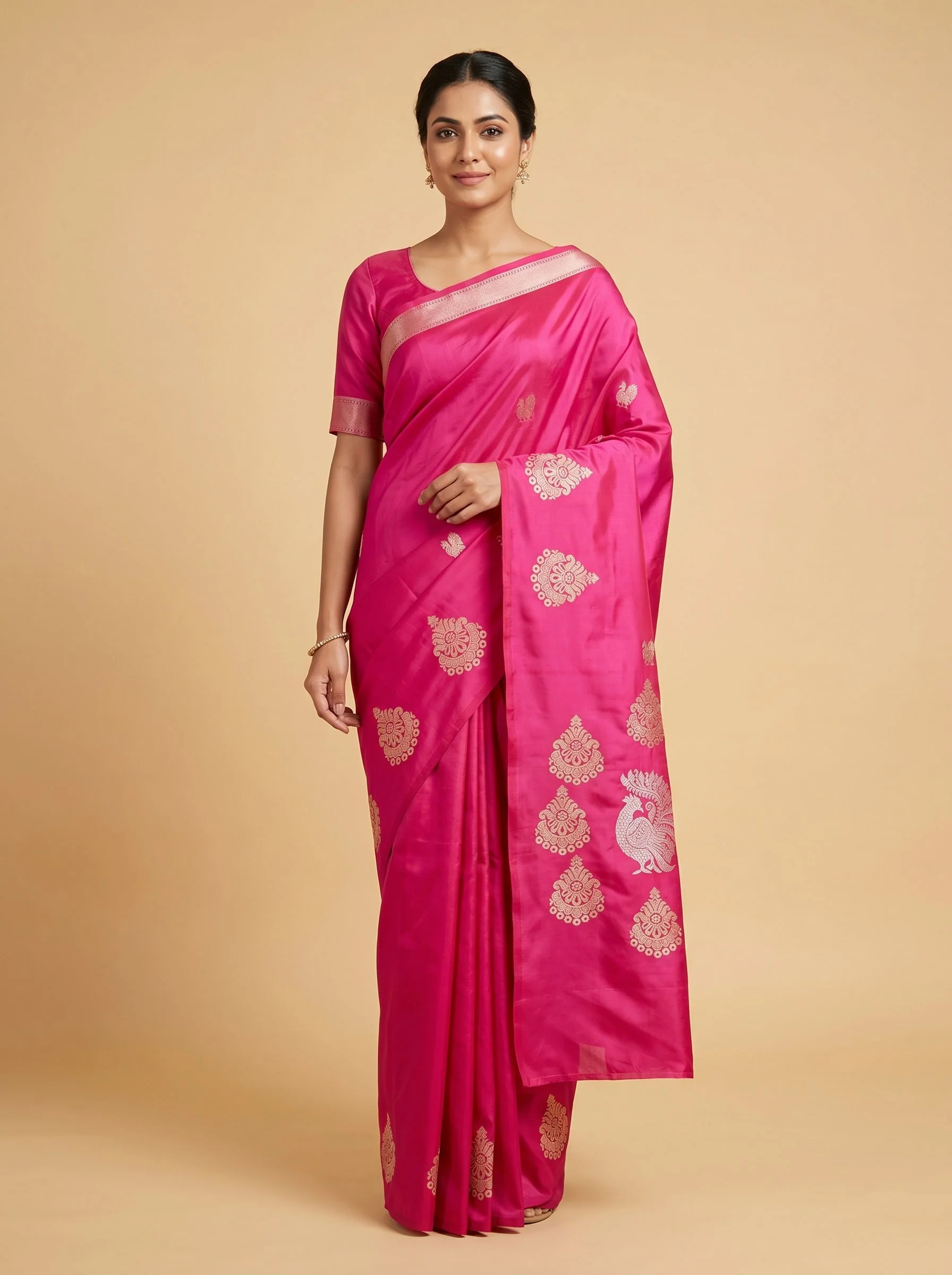 Rani Pink Statement Loom Handloom Saree