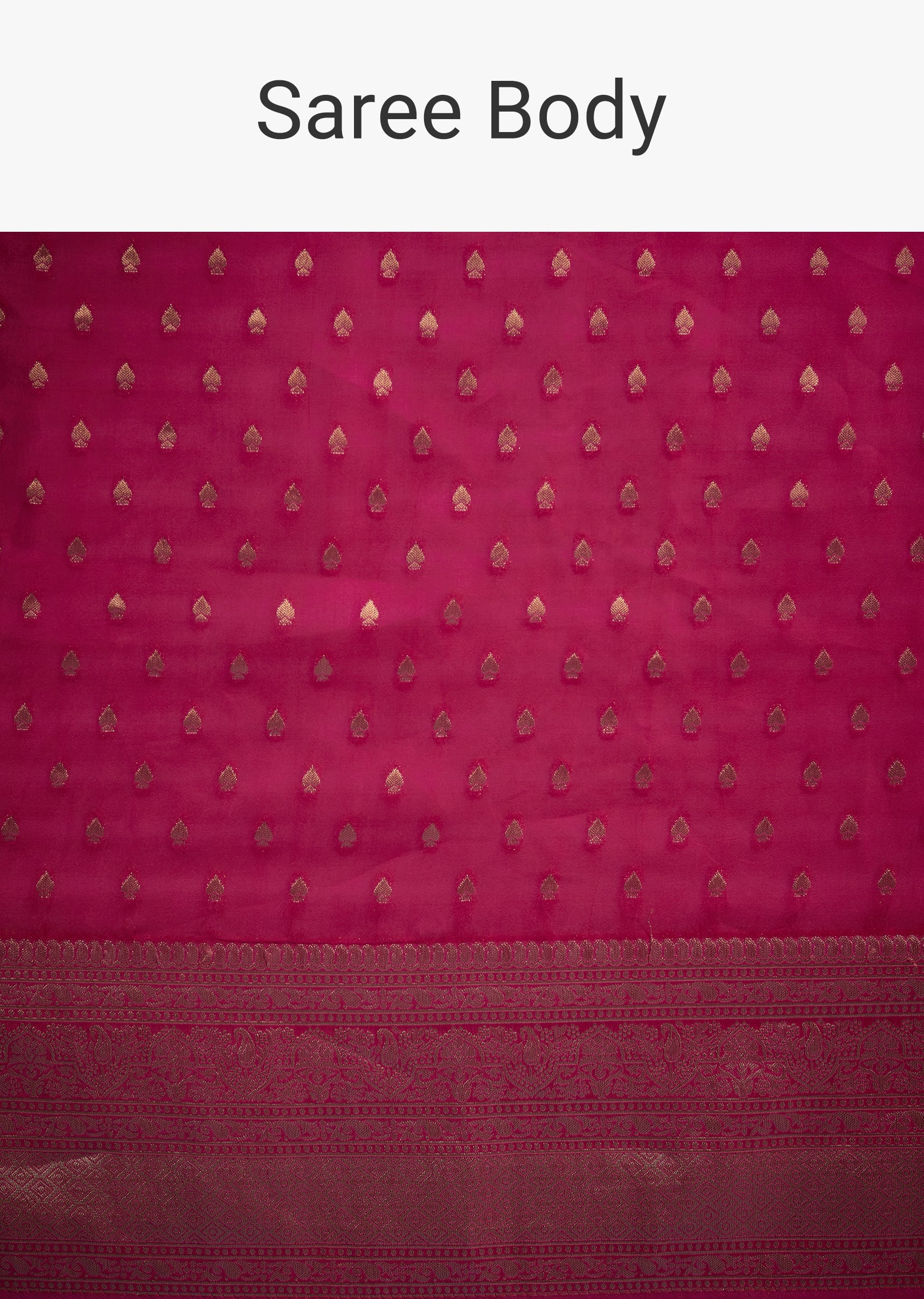 Rani Pink Tissue Silk Saree With Zari Border And Butti Work - Image 9