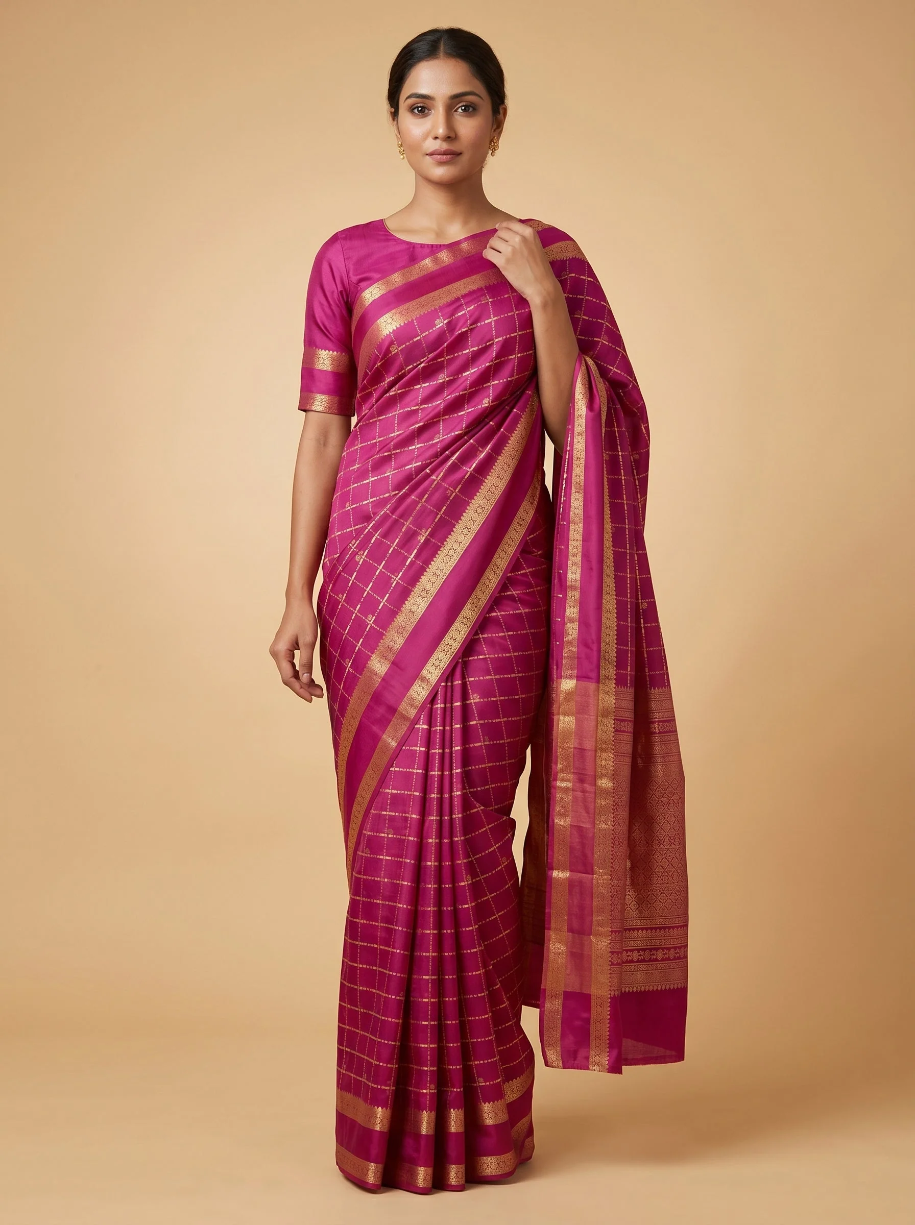 Rani Pink Vibrant Handloom Saree