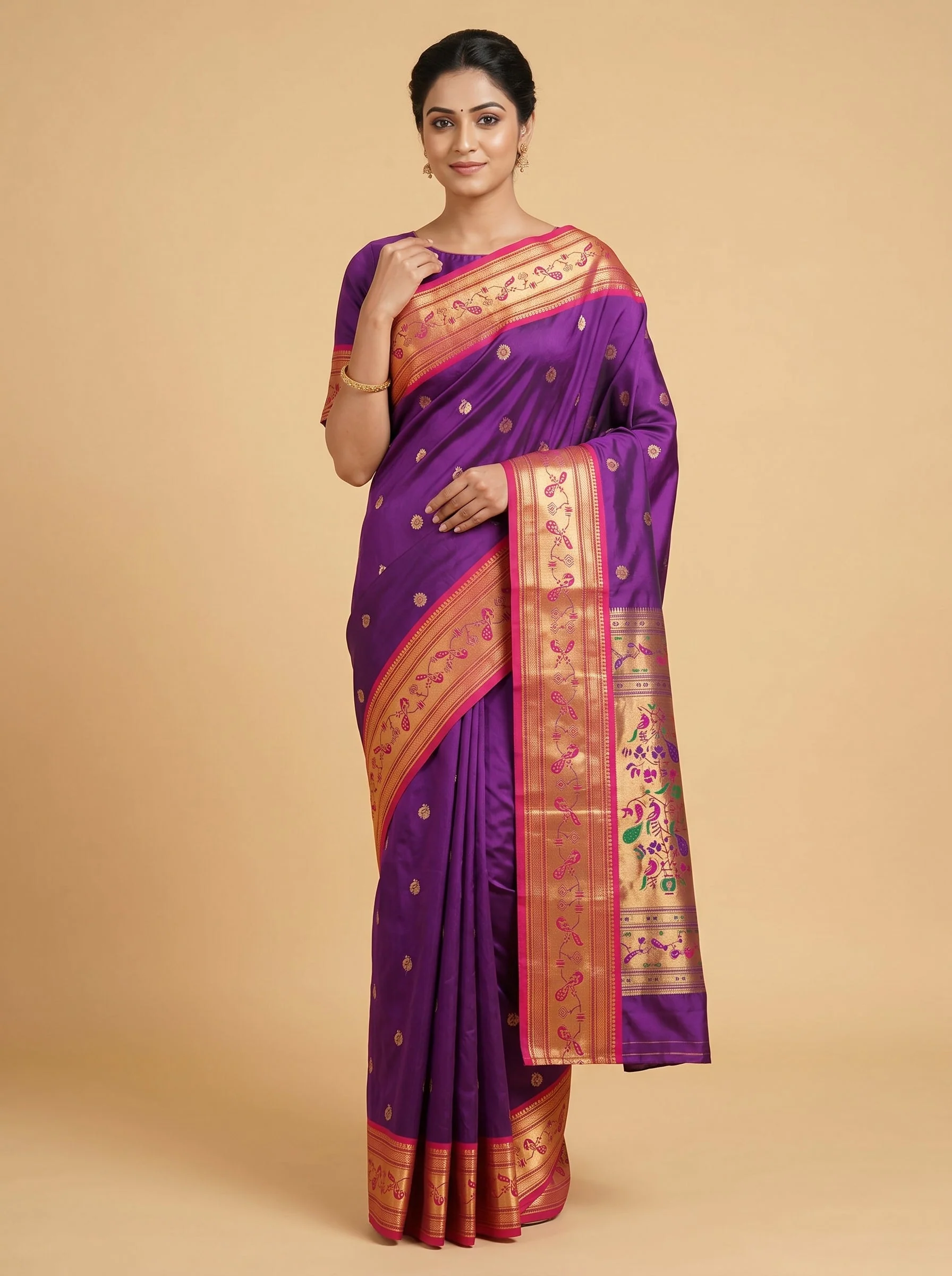 Rani Radiance Embroidered Saree