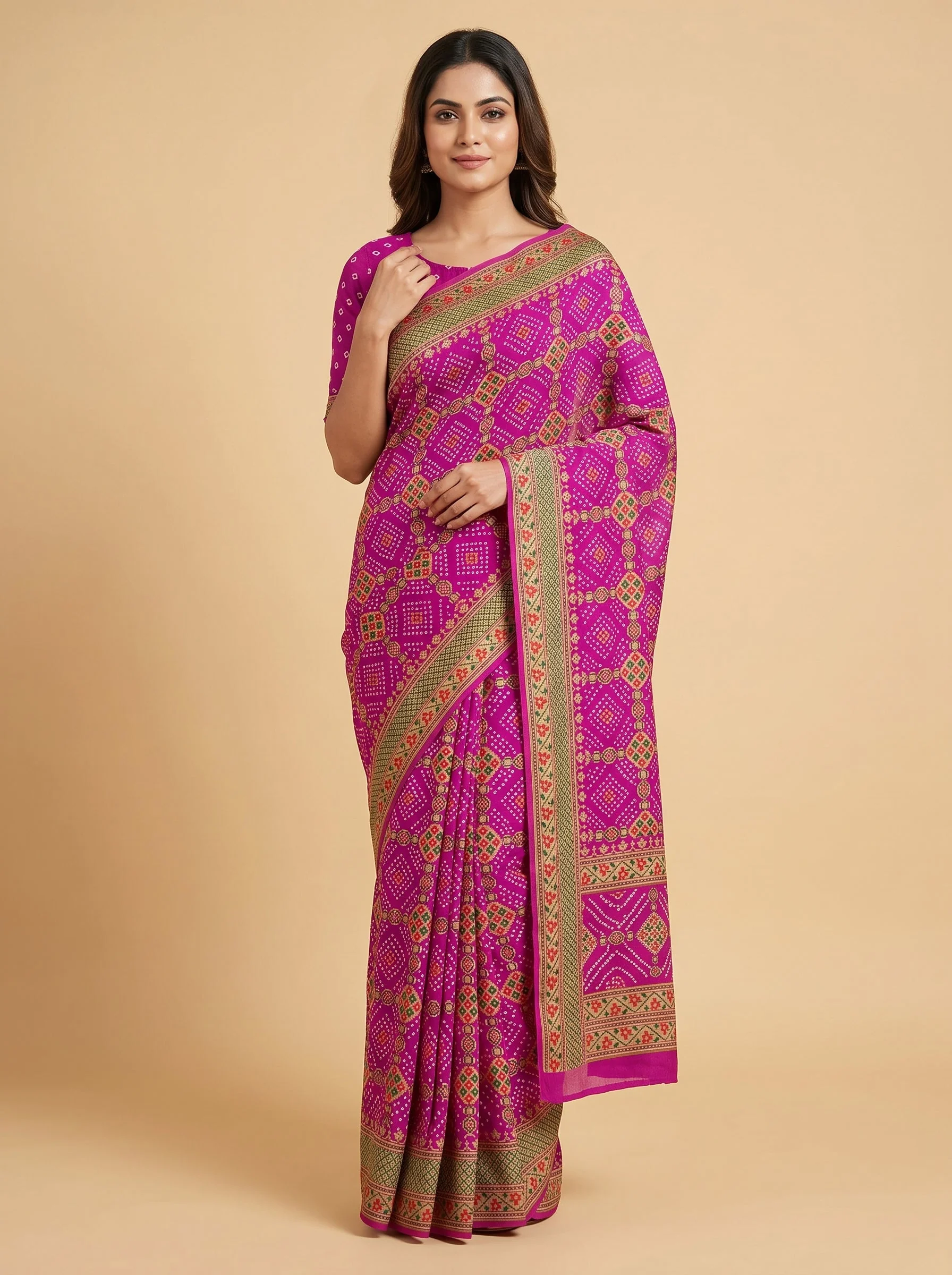 Rani Shine Embroidered Saree