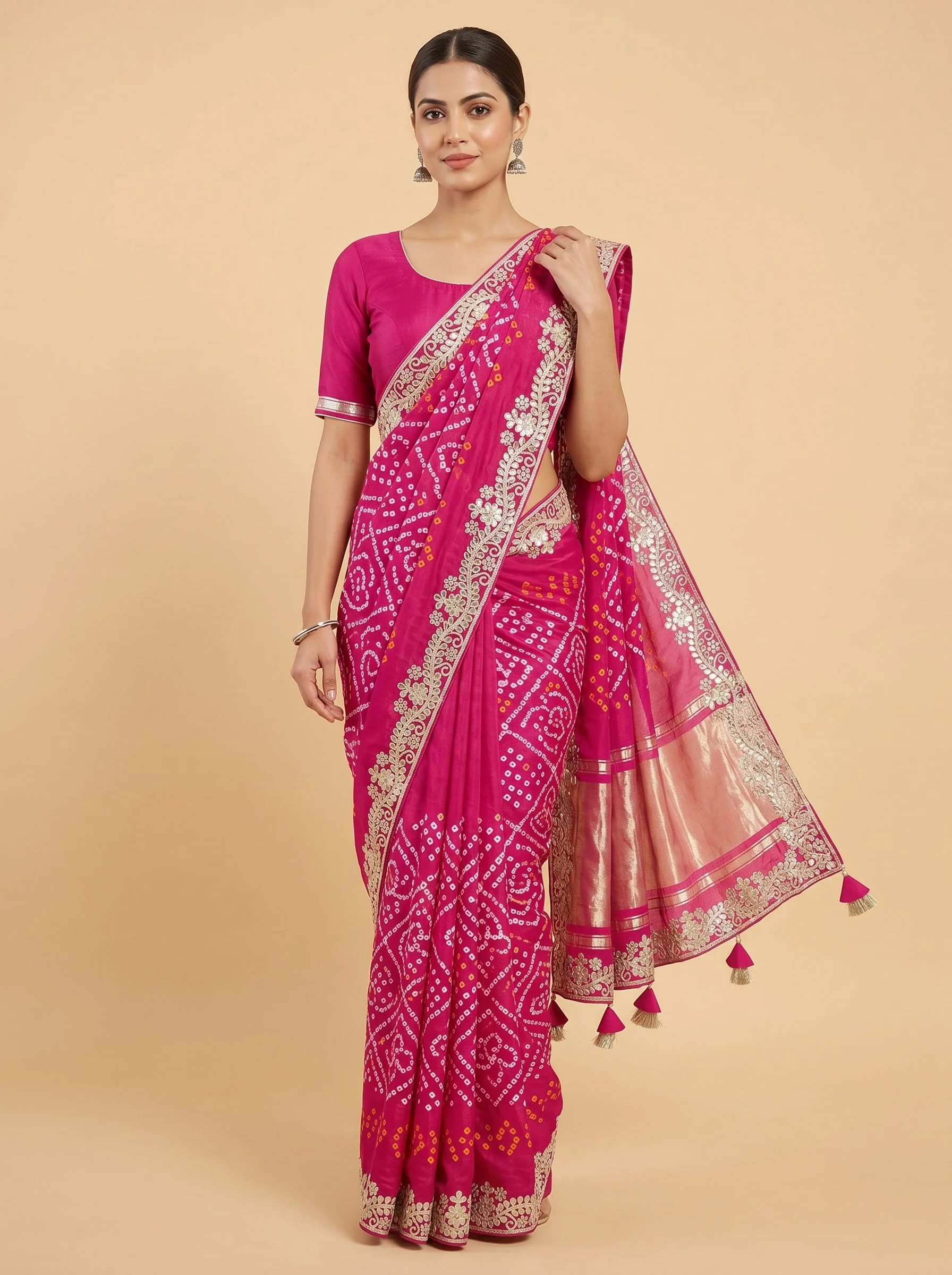 Rani Zari Glow Embroidered Saree