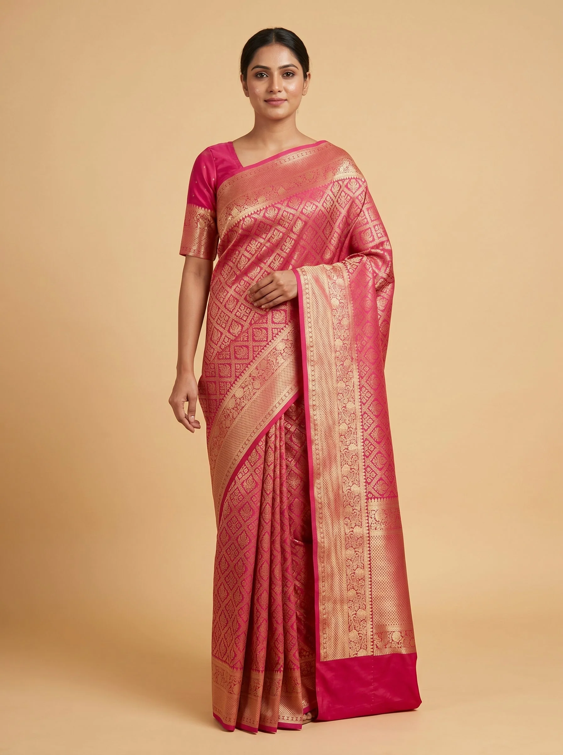 Red Bold Drop Handloom Saree