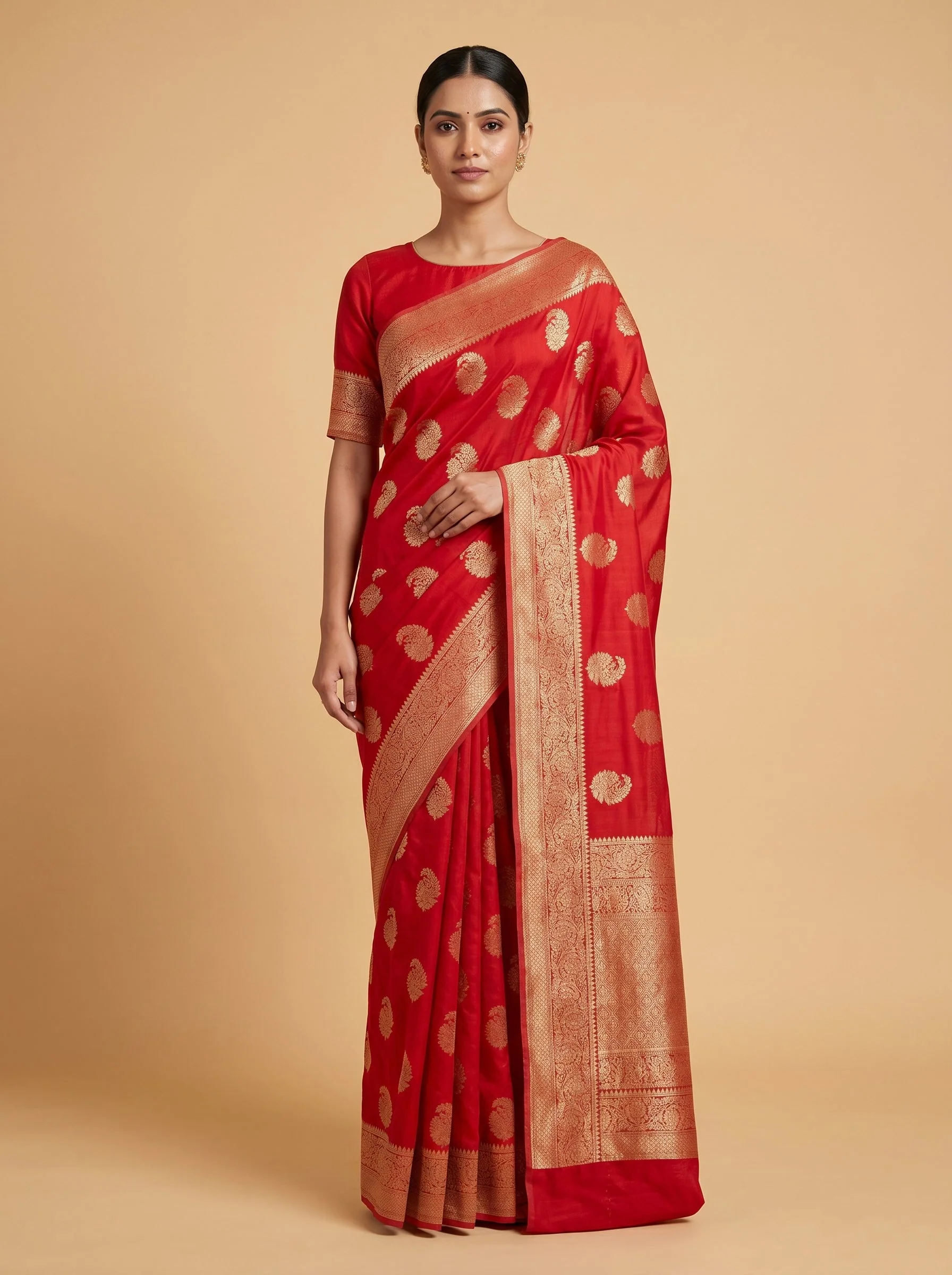 Red Bold Statement Handloom Saree