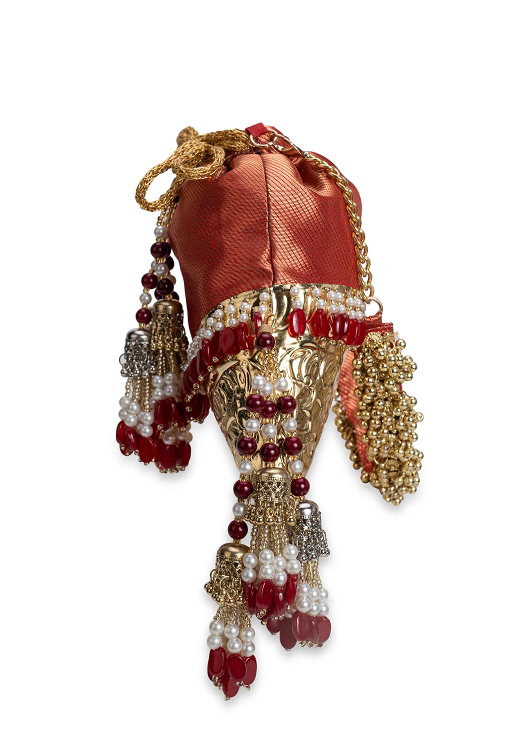 Red Brocade Potli Bag - Image 5