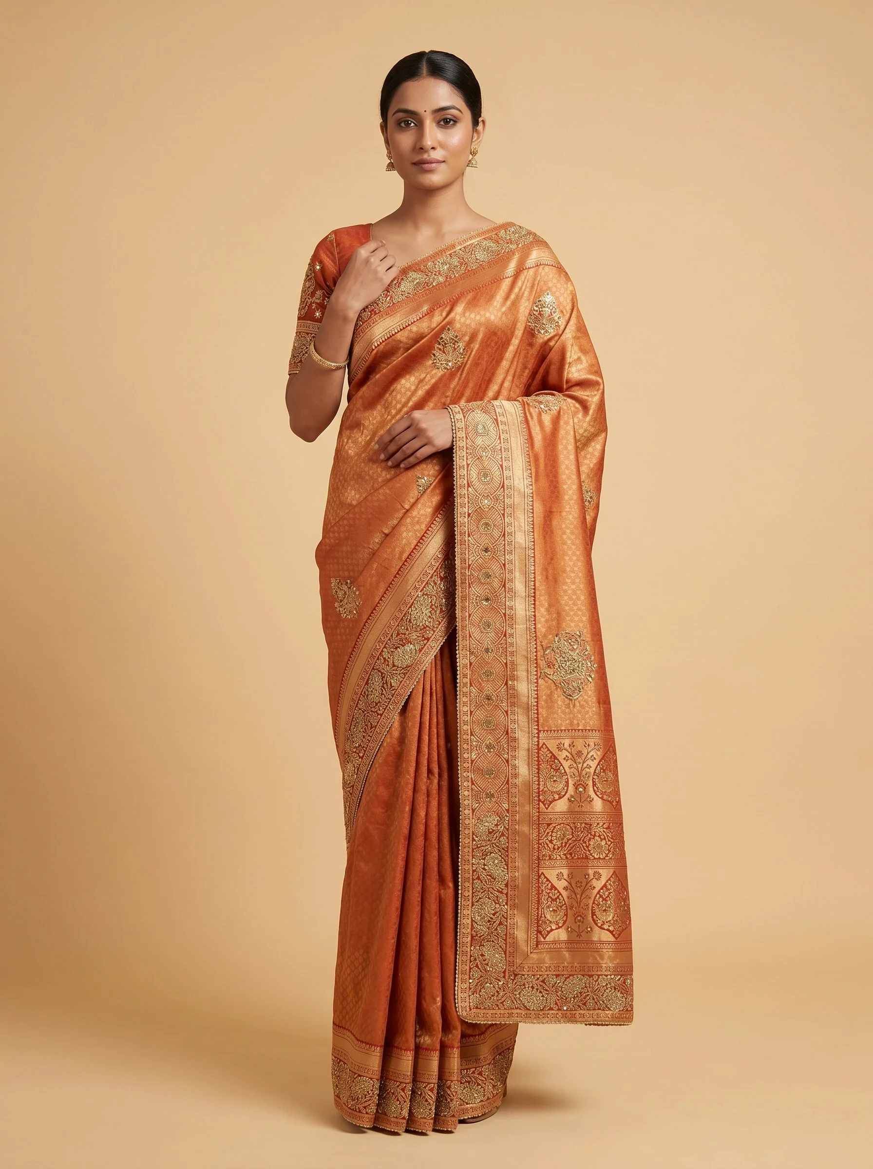 Red Classic Handcrafted Saree