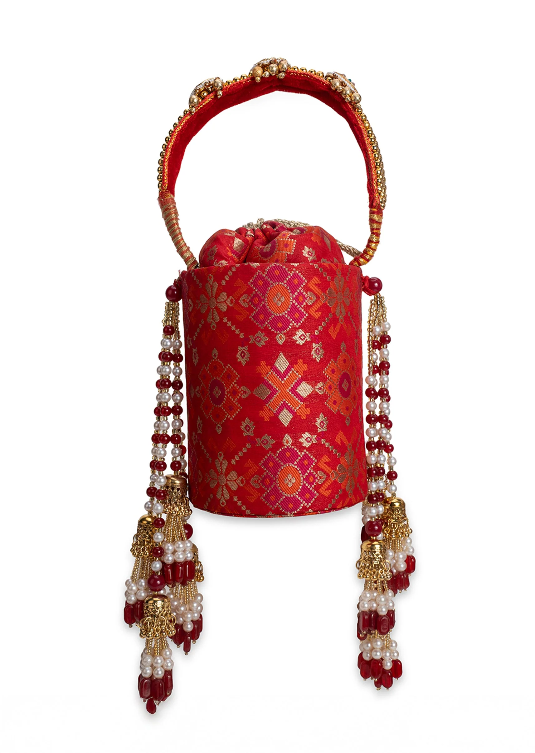 Red Cotton Potli Bag - Image 2