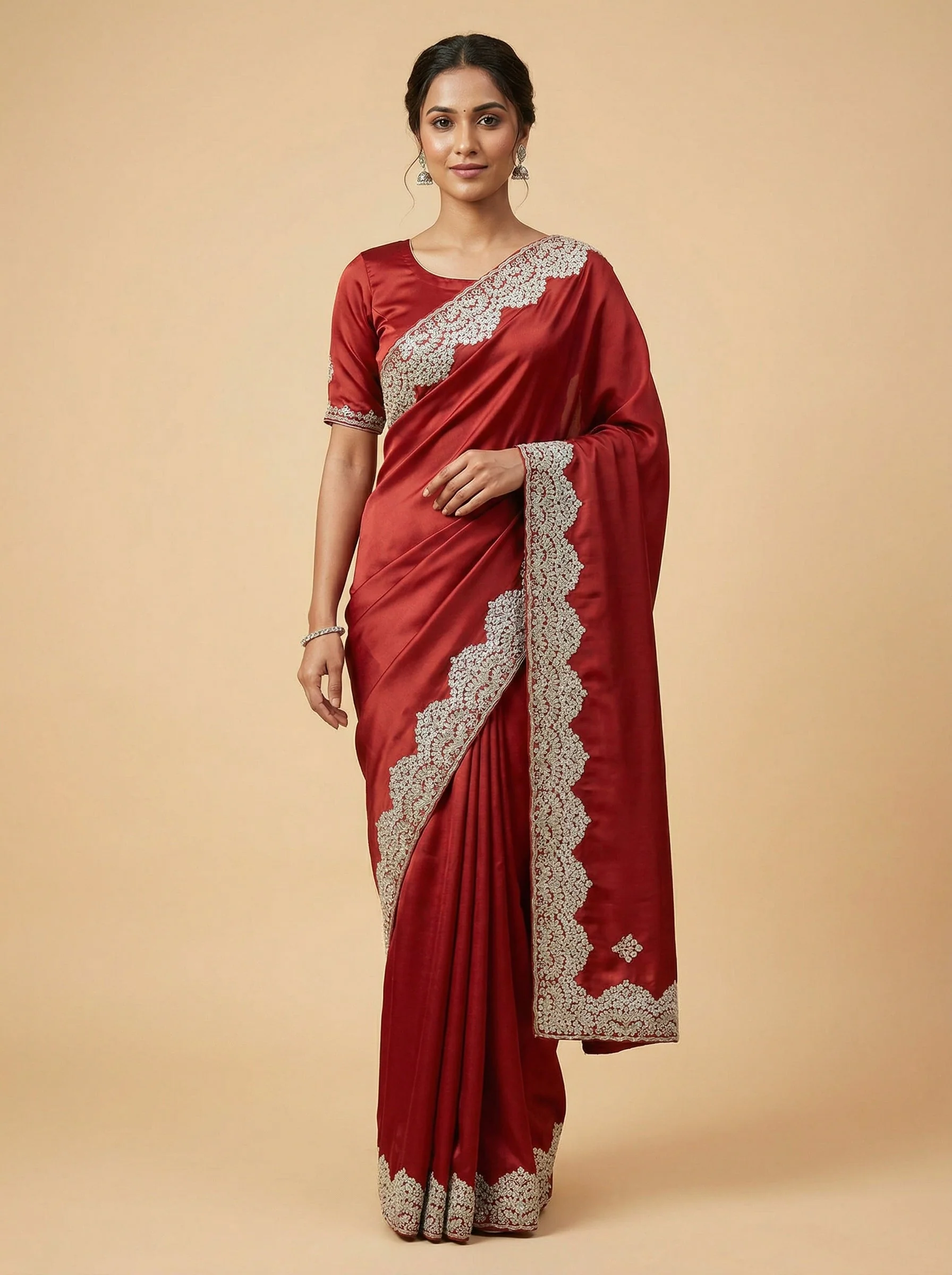 Red Daring Embroidered Saree