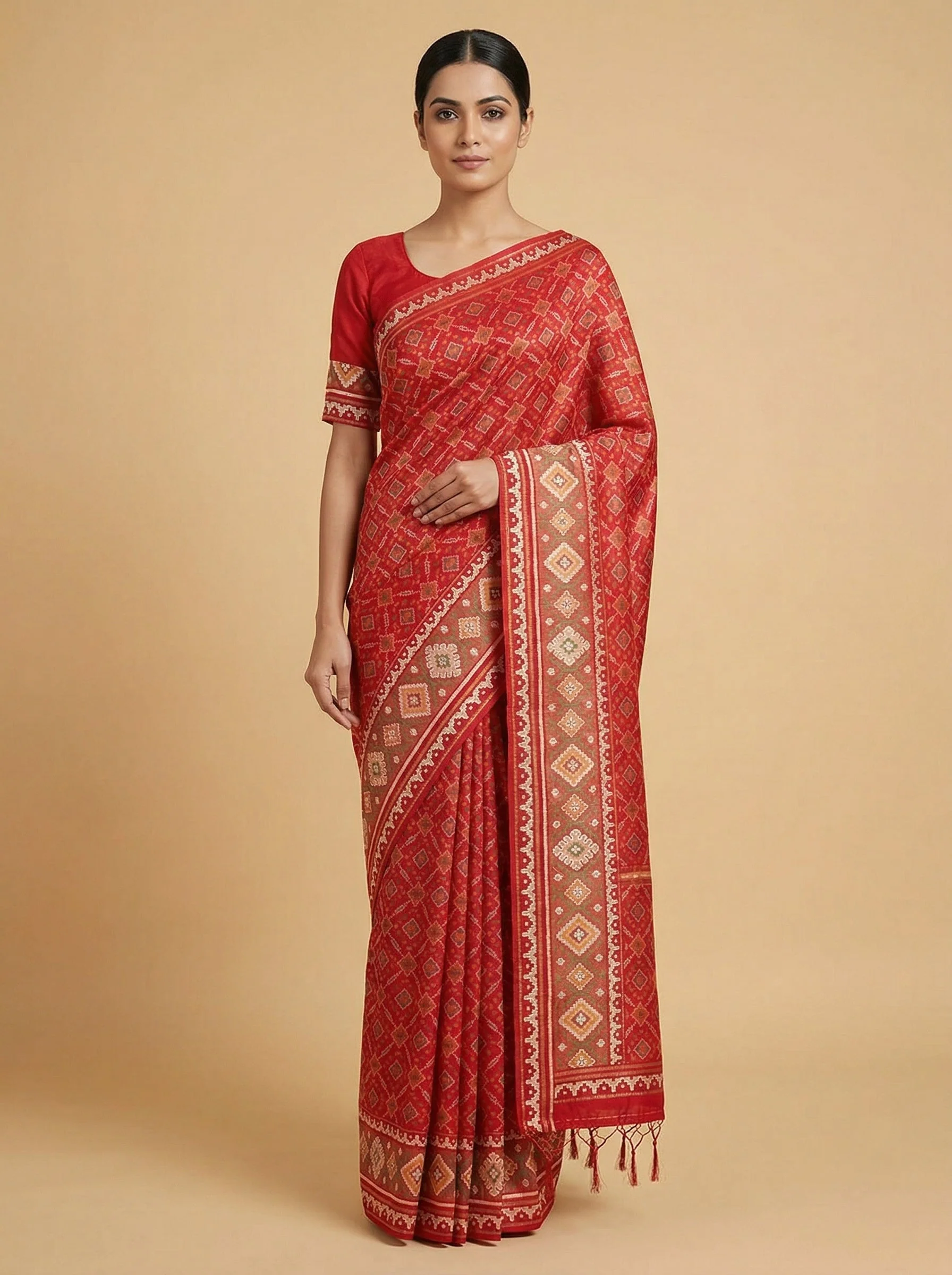 Red Defining Embroidered Saree