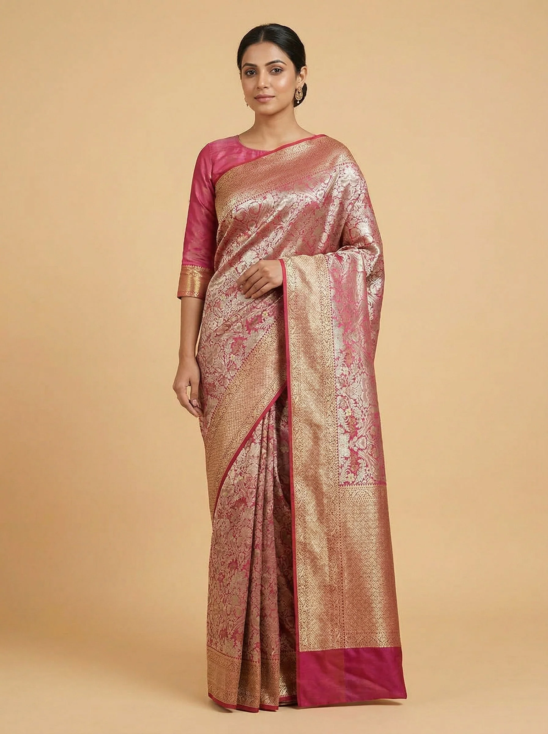 Red Flowing Handloom Saree