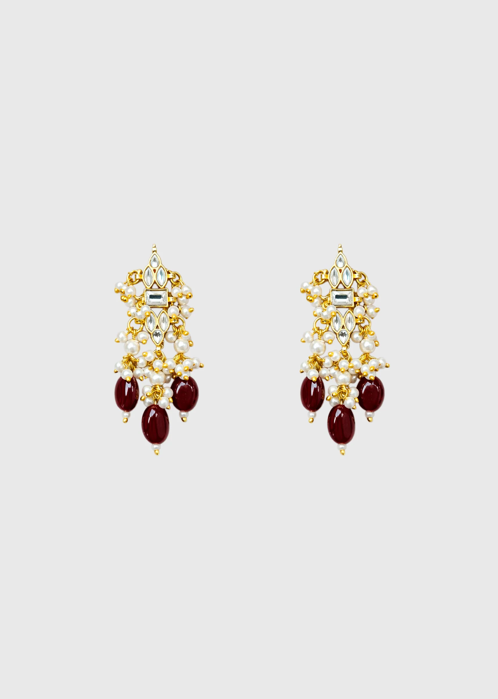 Red Kundan Necklace Set - Image 3