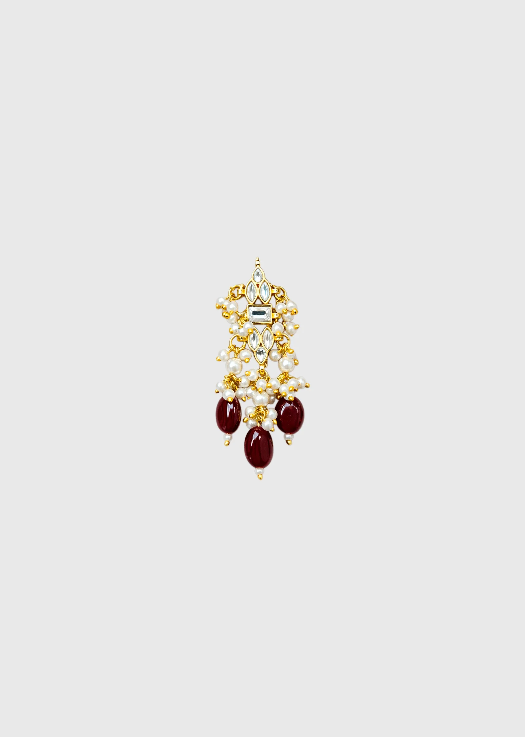 Red Kundan Necklace Set - Image 4