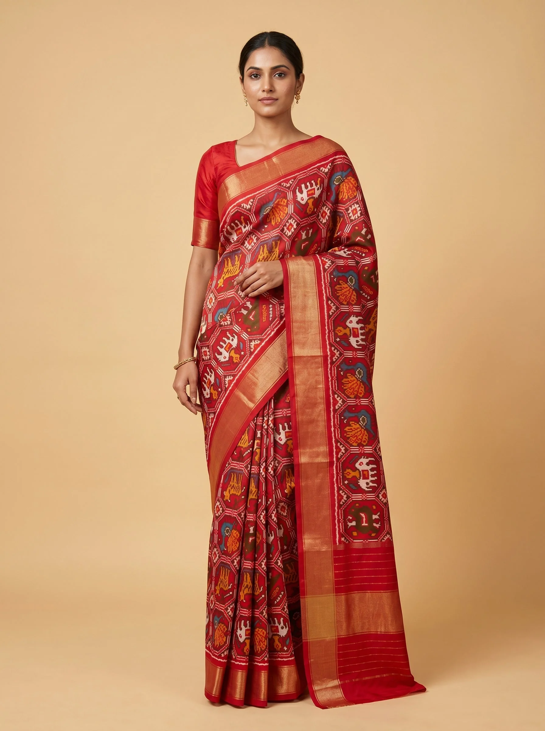 Red Ombre Glow Handloom Saree