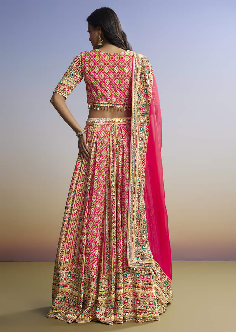 Red Printed Lehenga With Boho Charm - Image 5