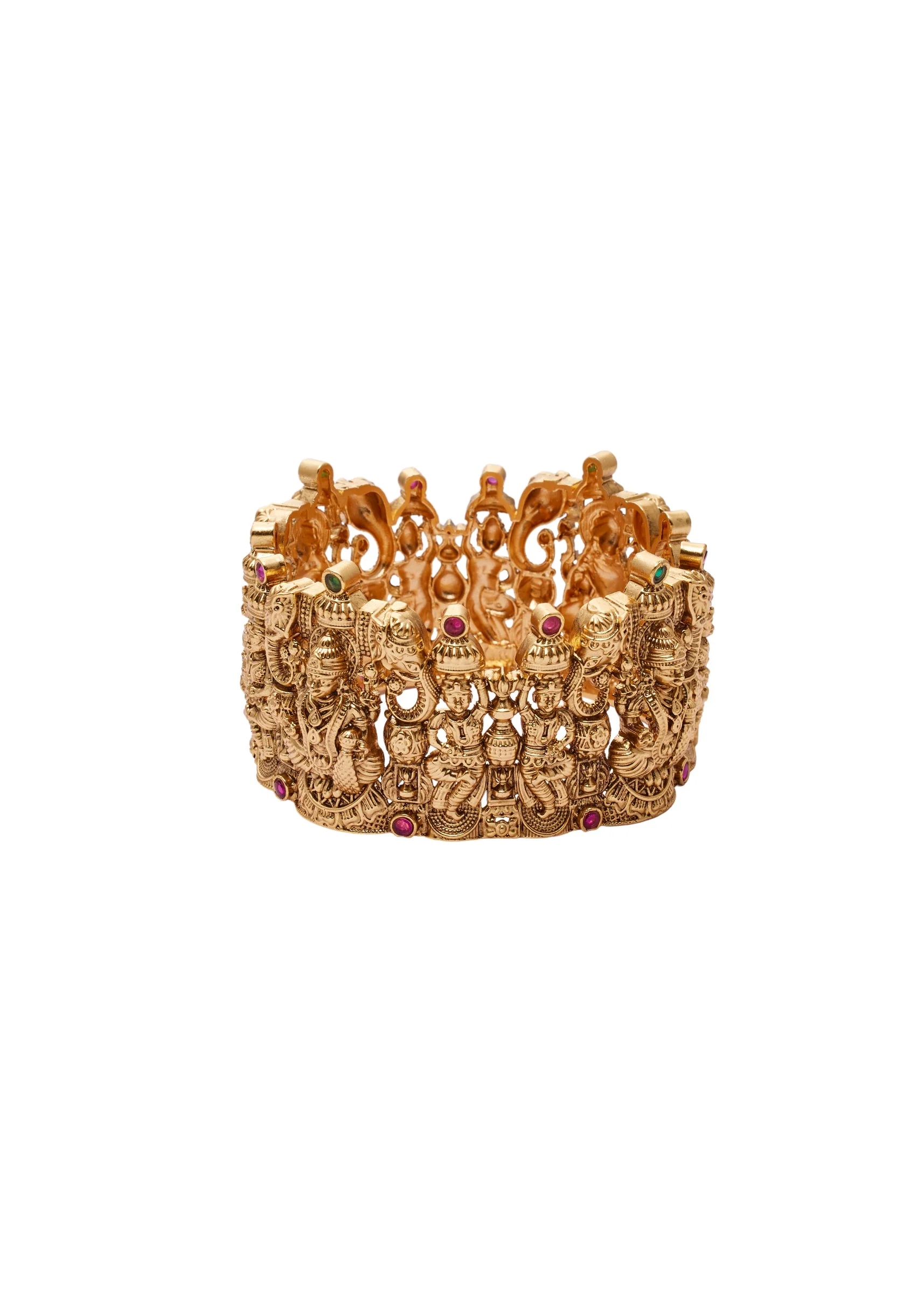 Red Rajwadi Kundan Bangles - Image 2