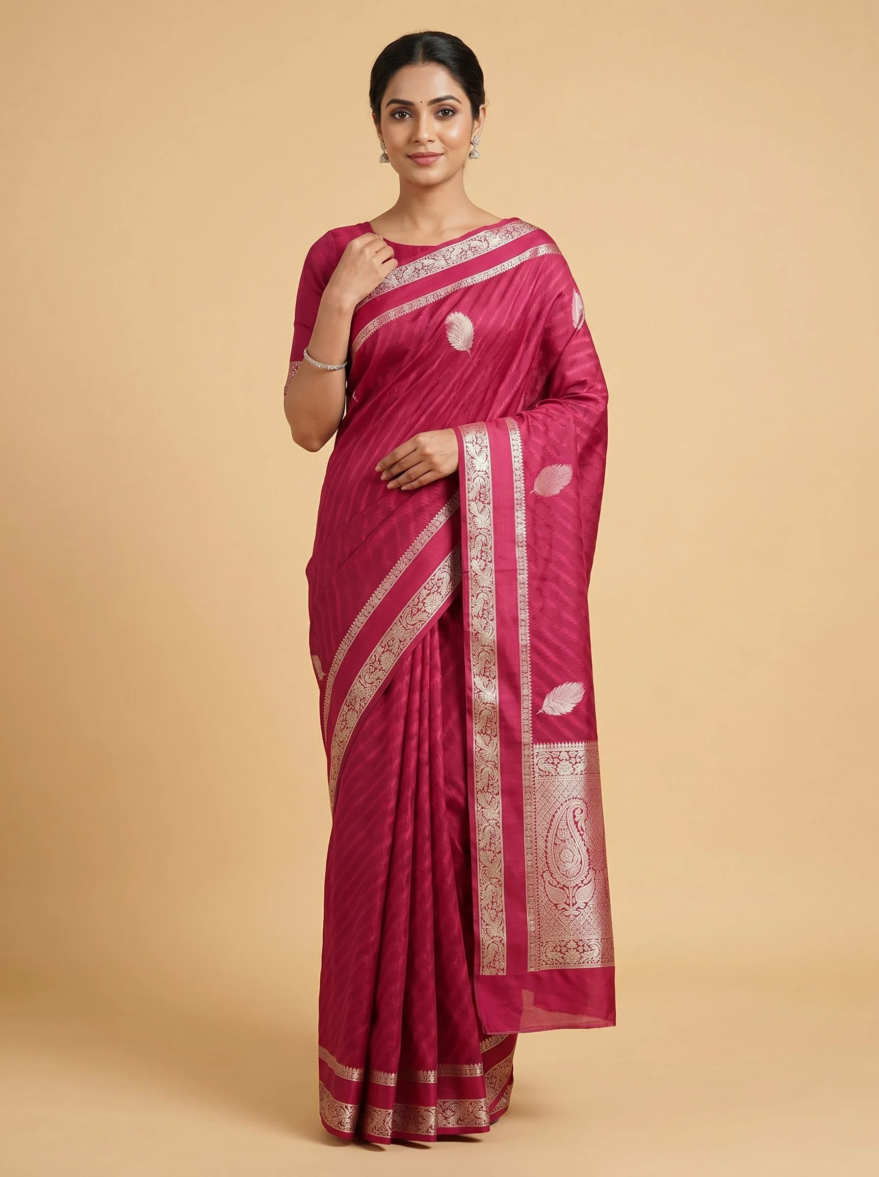 Red Rich Sheen Handloom Saree